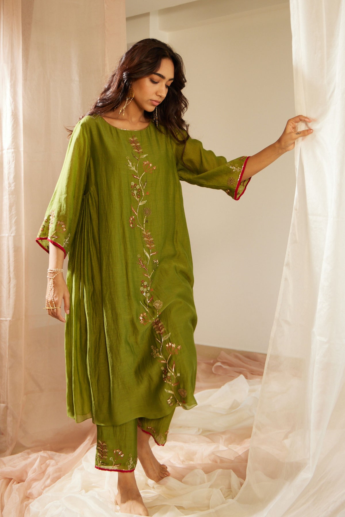 Green Gul Kurta