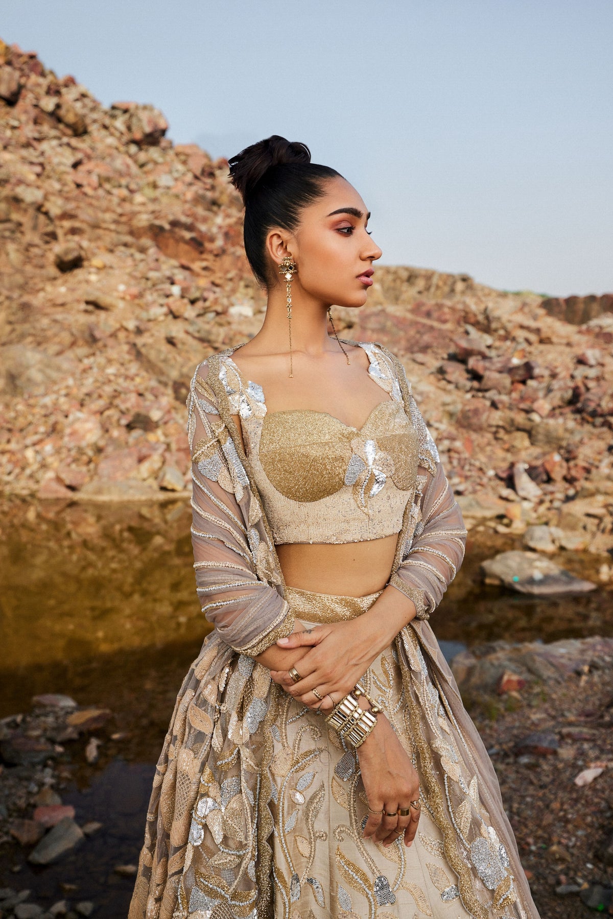 Desert Flora Sequins Lehenga