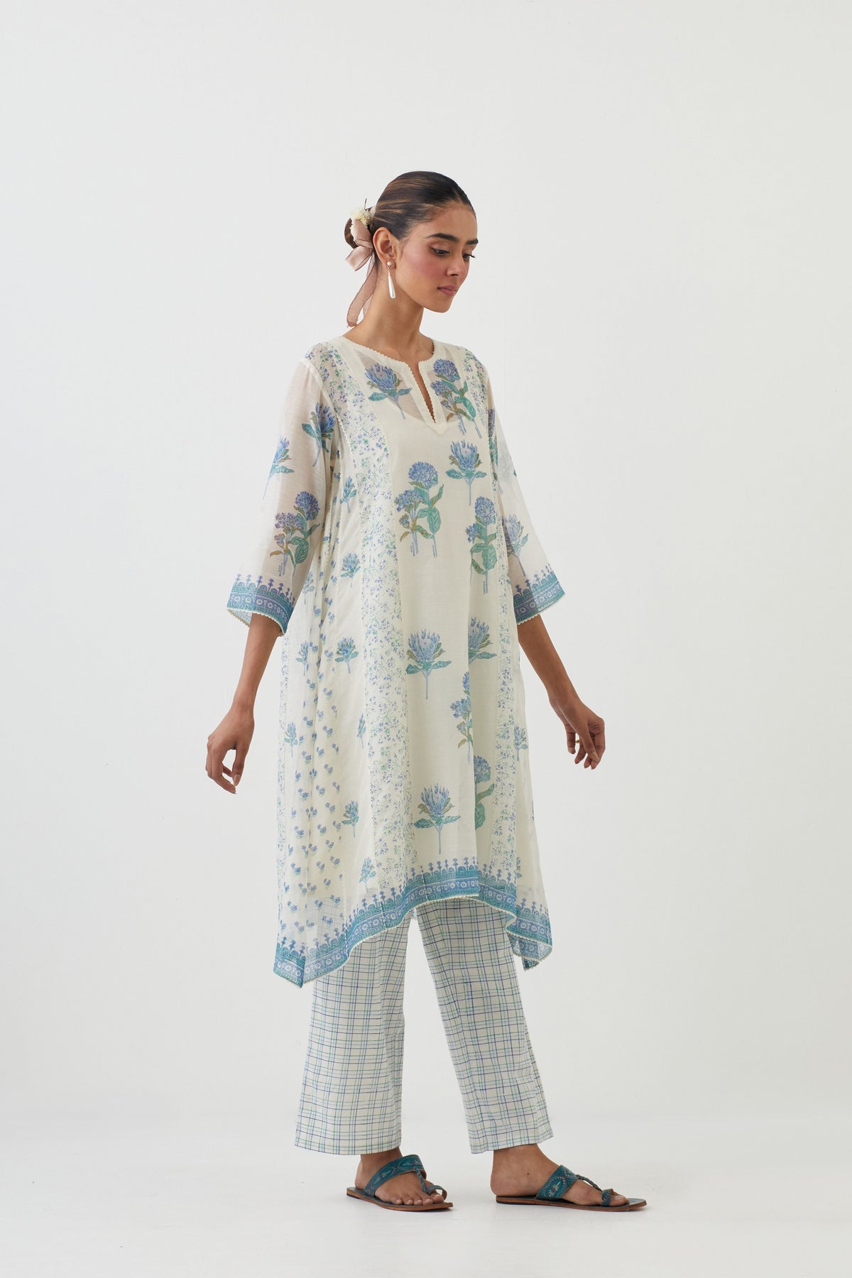 Blue Florescent Kurta Set