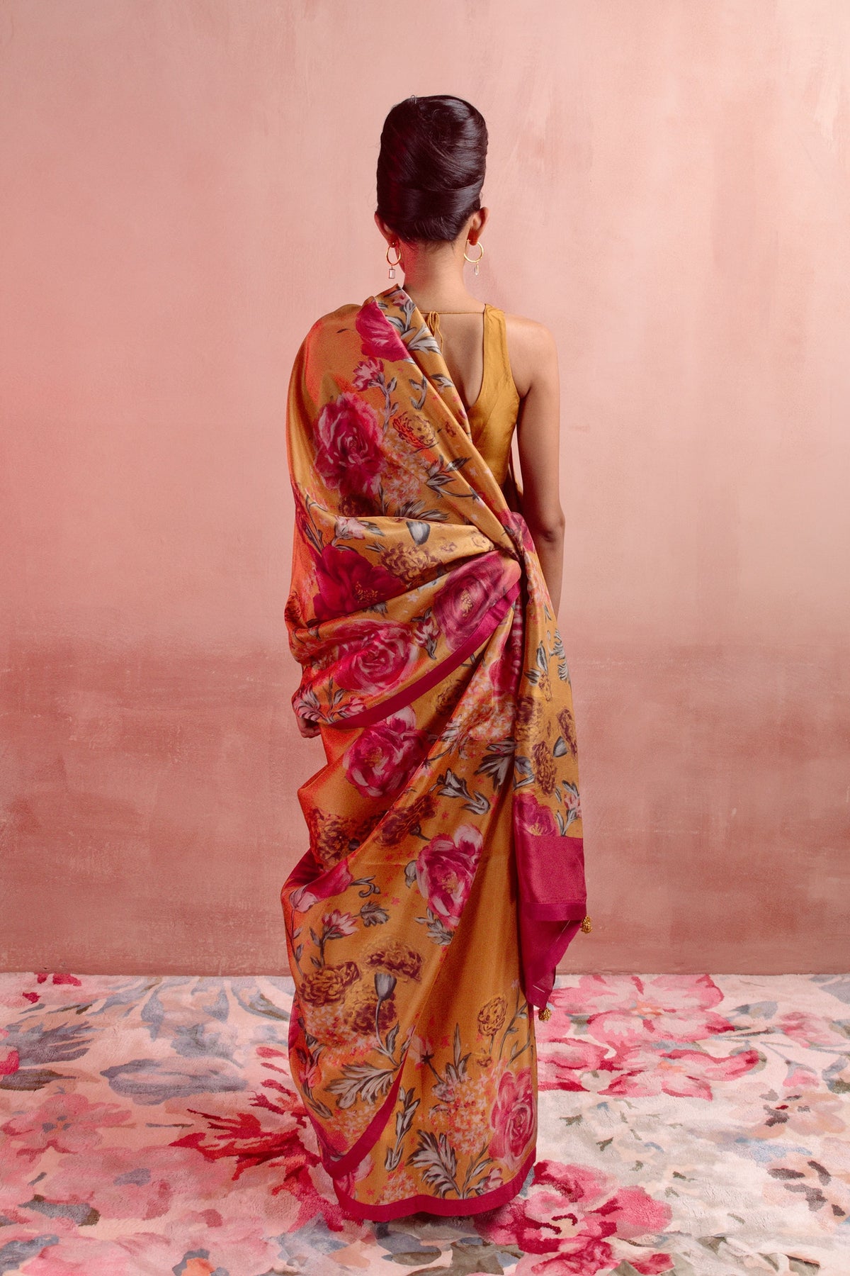 Mustard Printed Saree