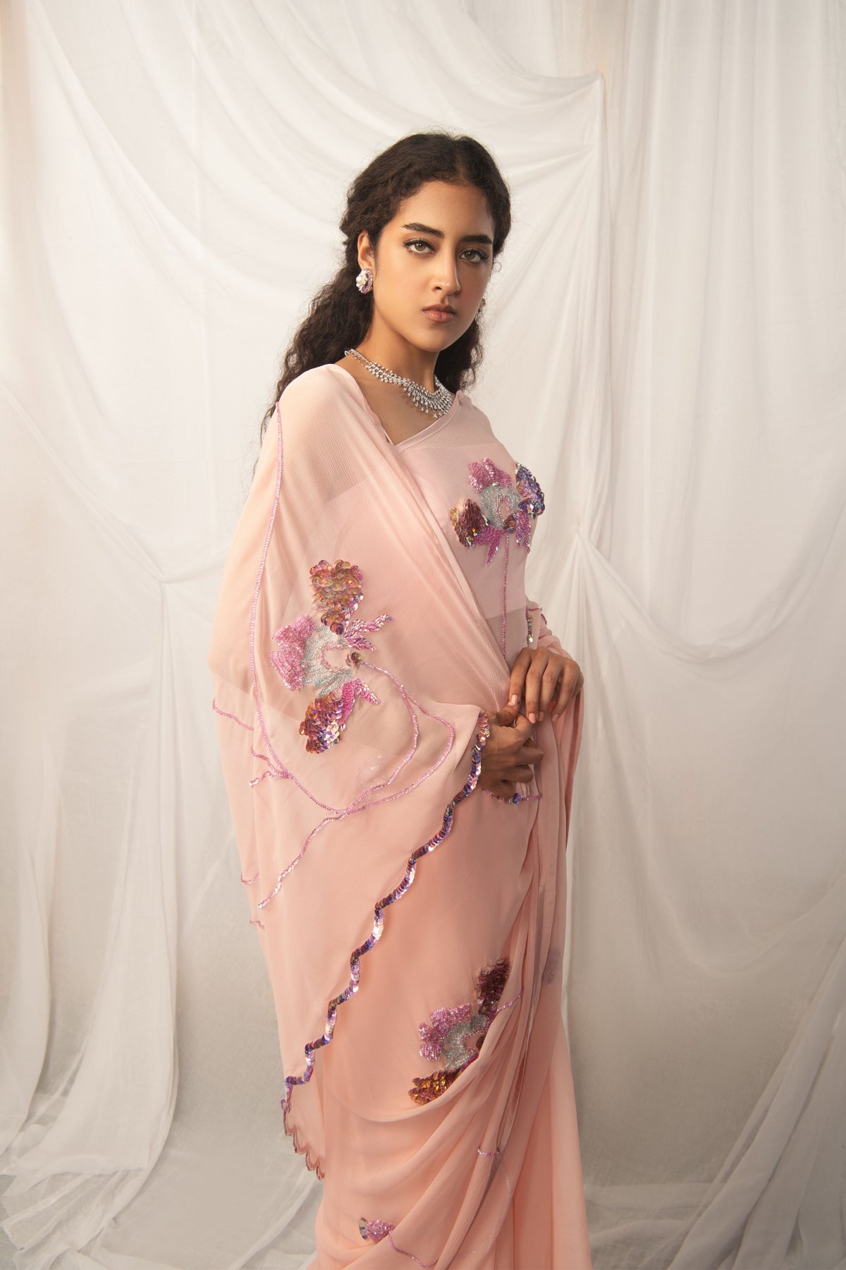 Poppy Spray Saree