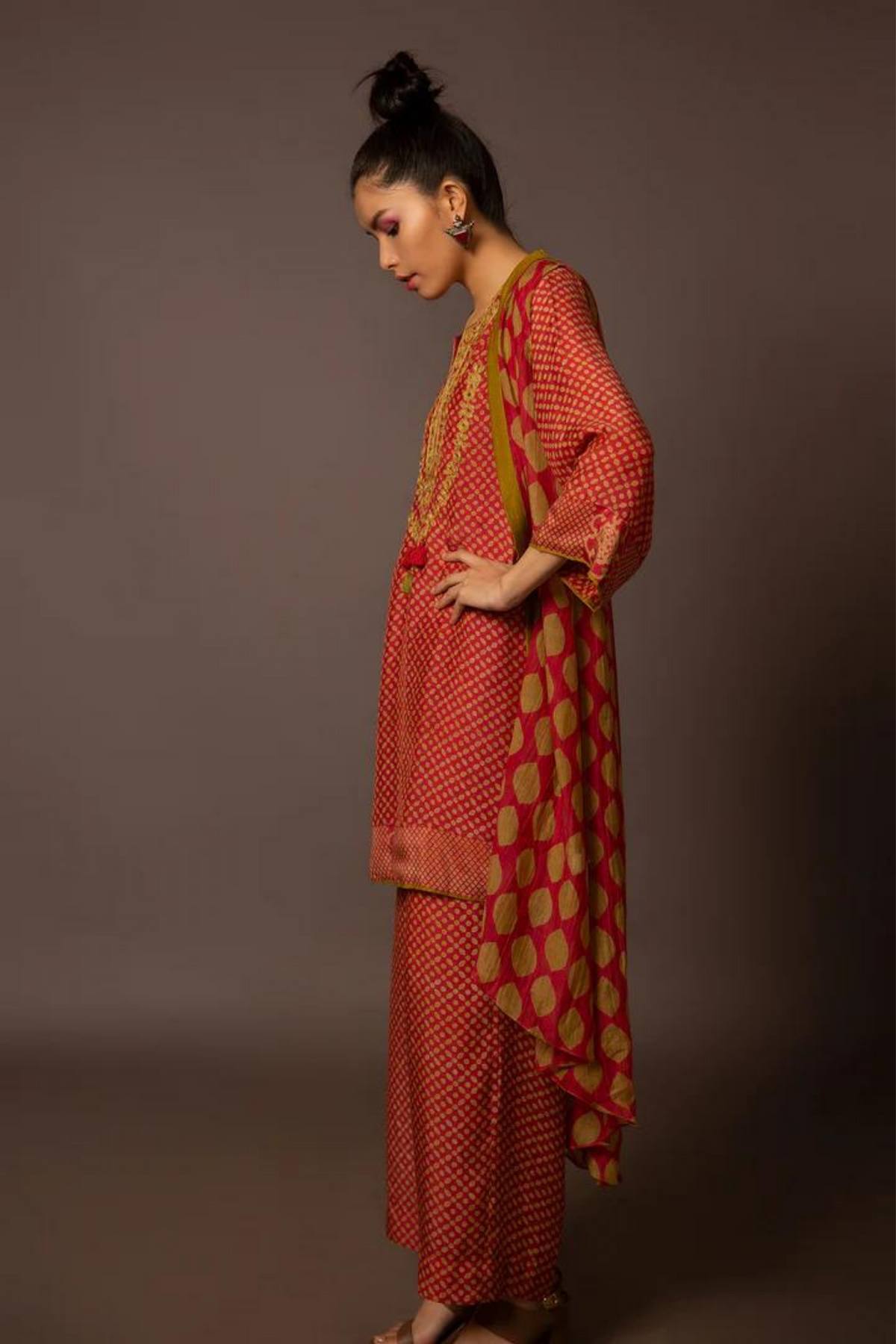 Printed Kurta Cape Set