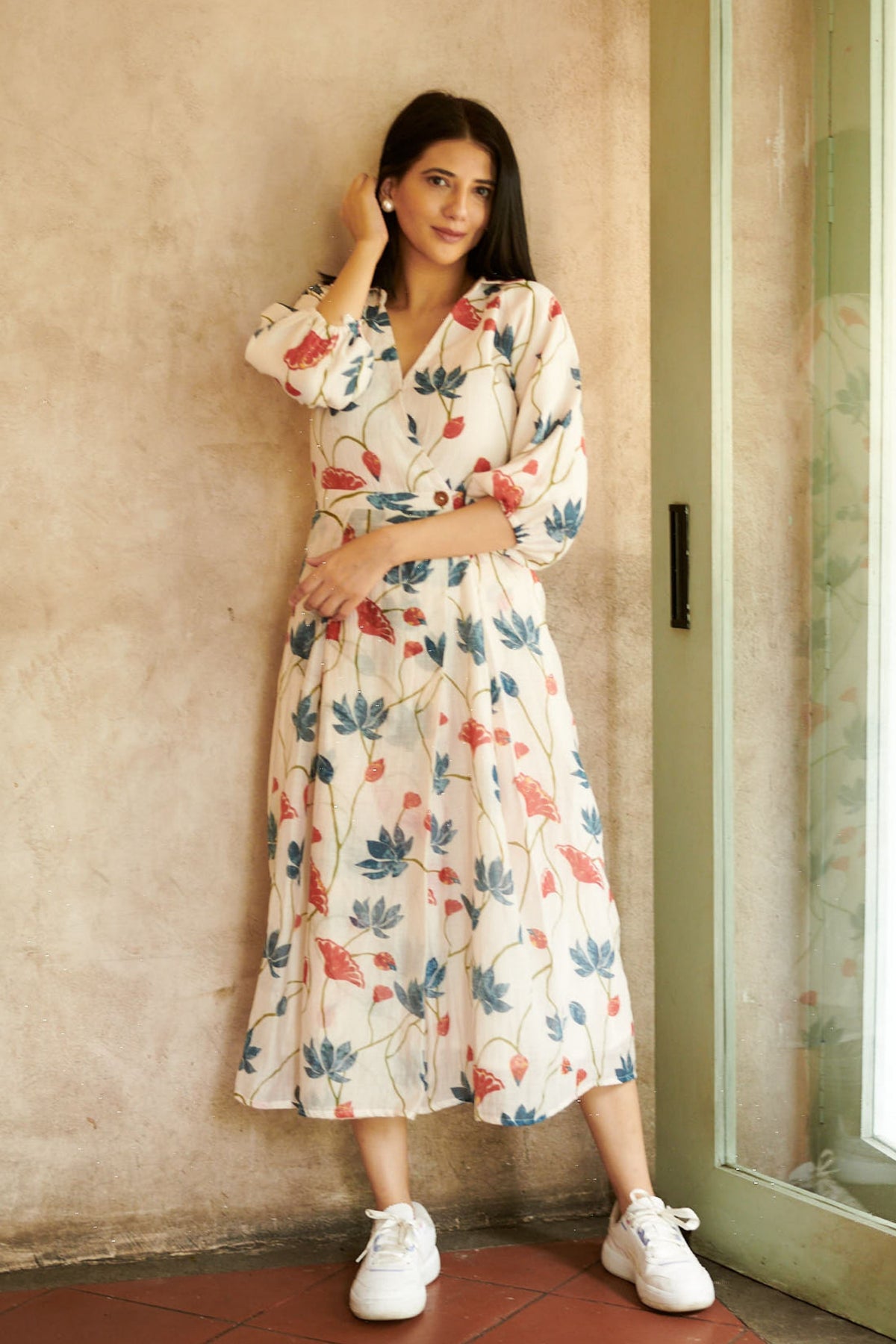 Floral Mul Dress Ivory