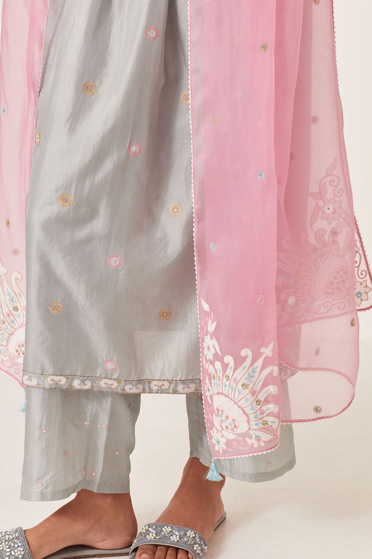 Blue Silk Kurta Dress Set