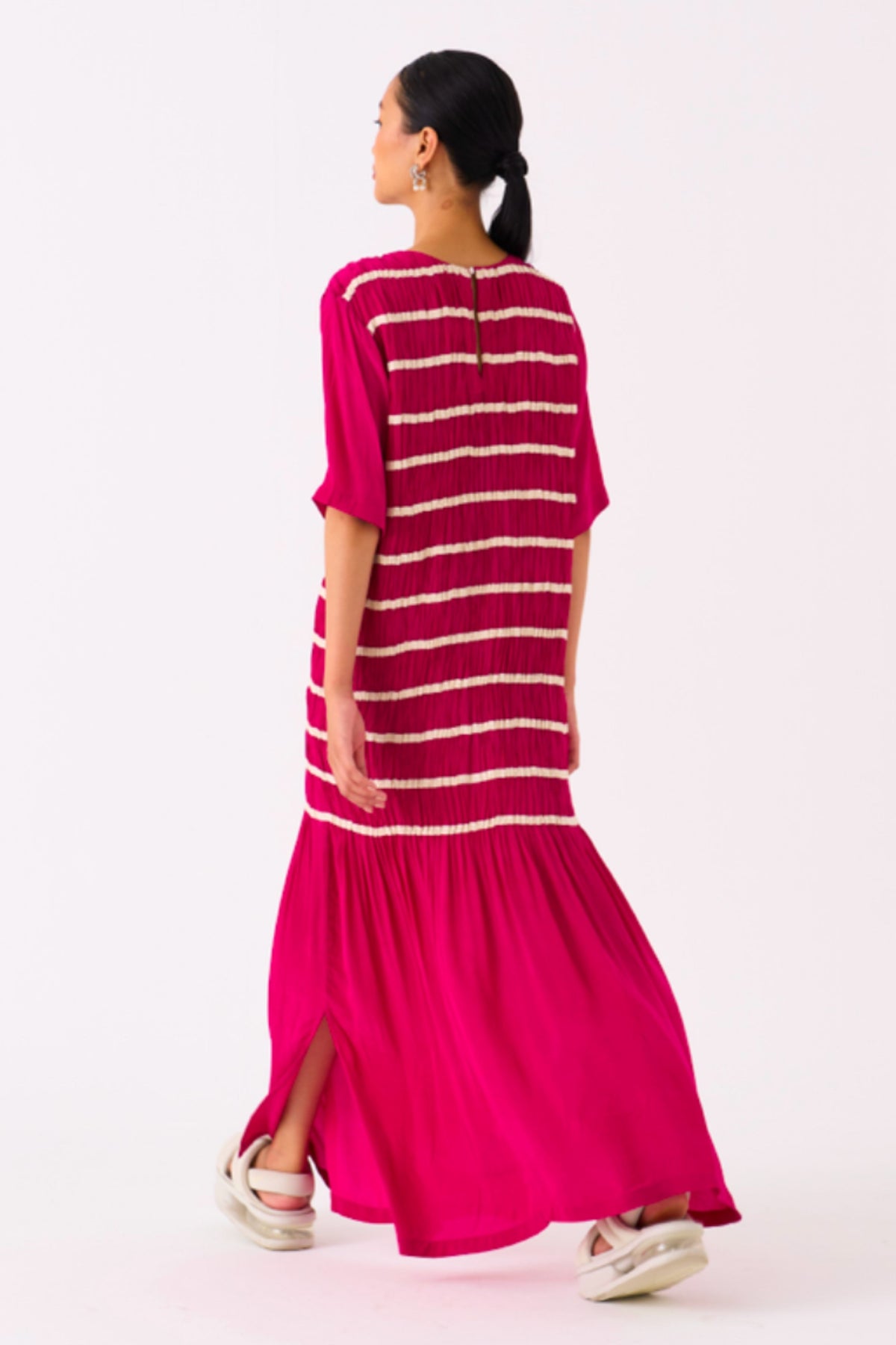 Shirring Fushia Dress