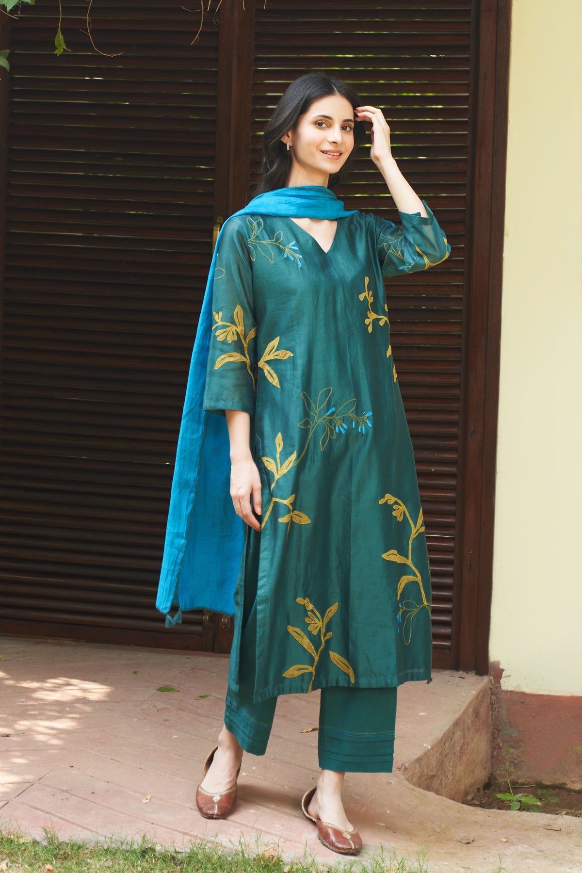 Emerald Applique Kurta Set