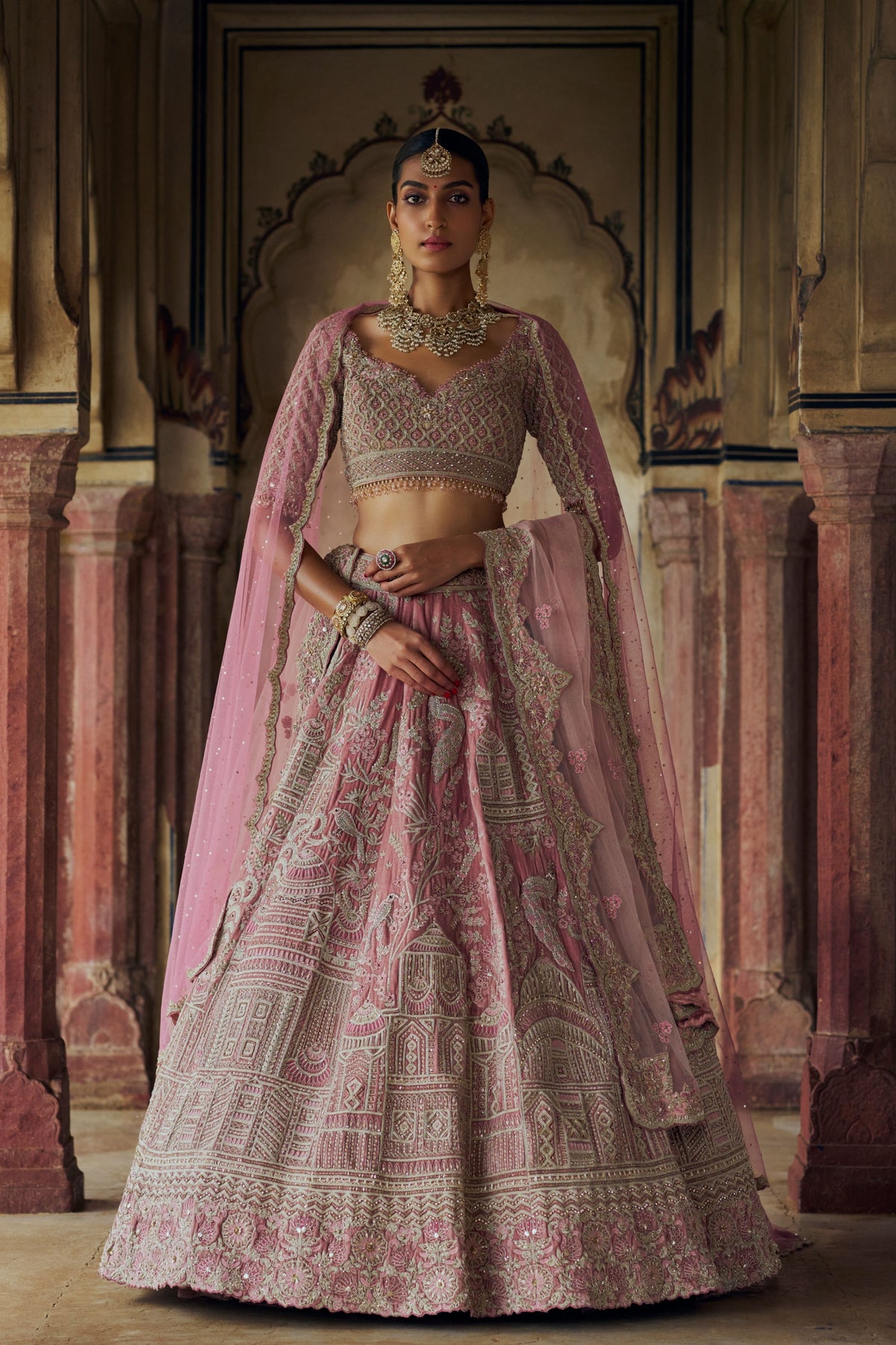 Bush Pink Lehenga Choli Set