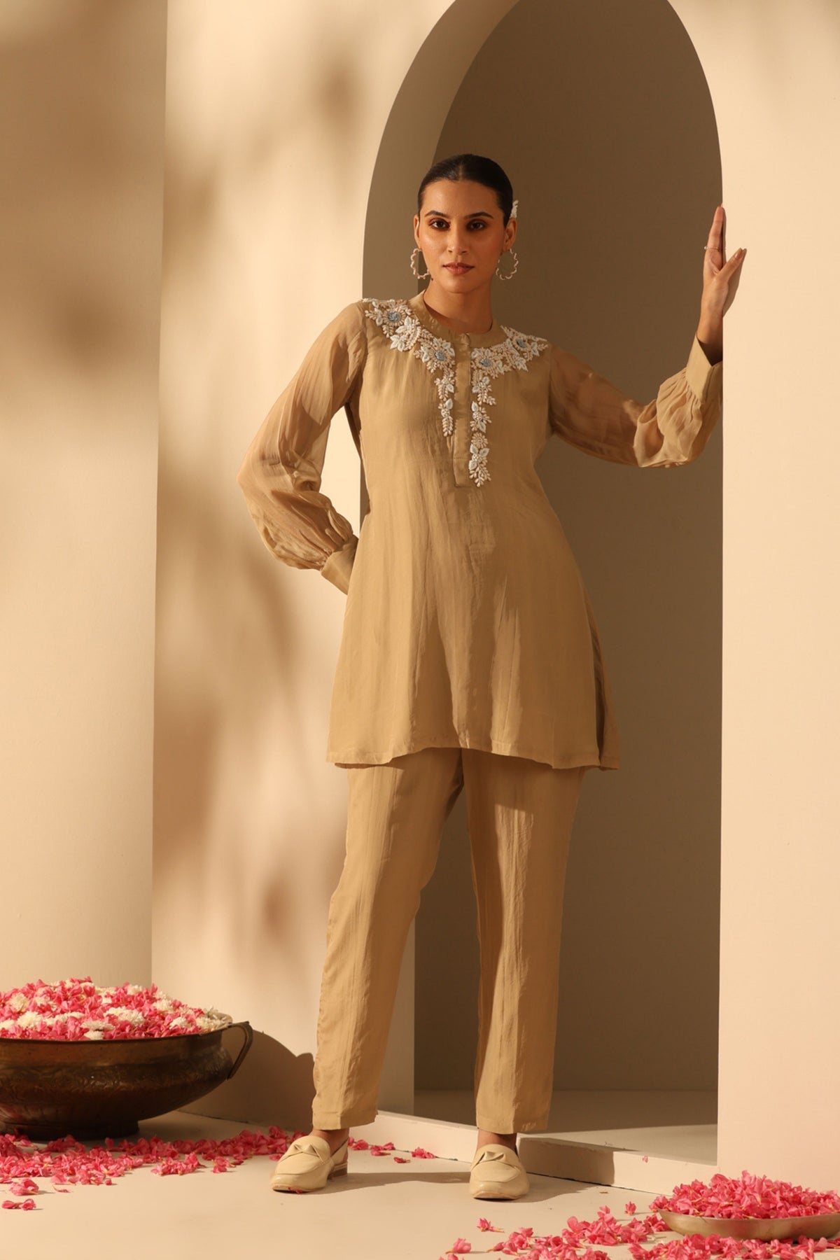 Mahvi Beige Kurta Set