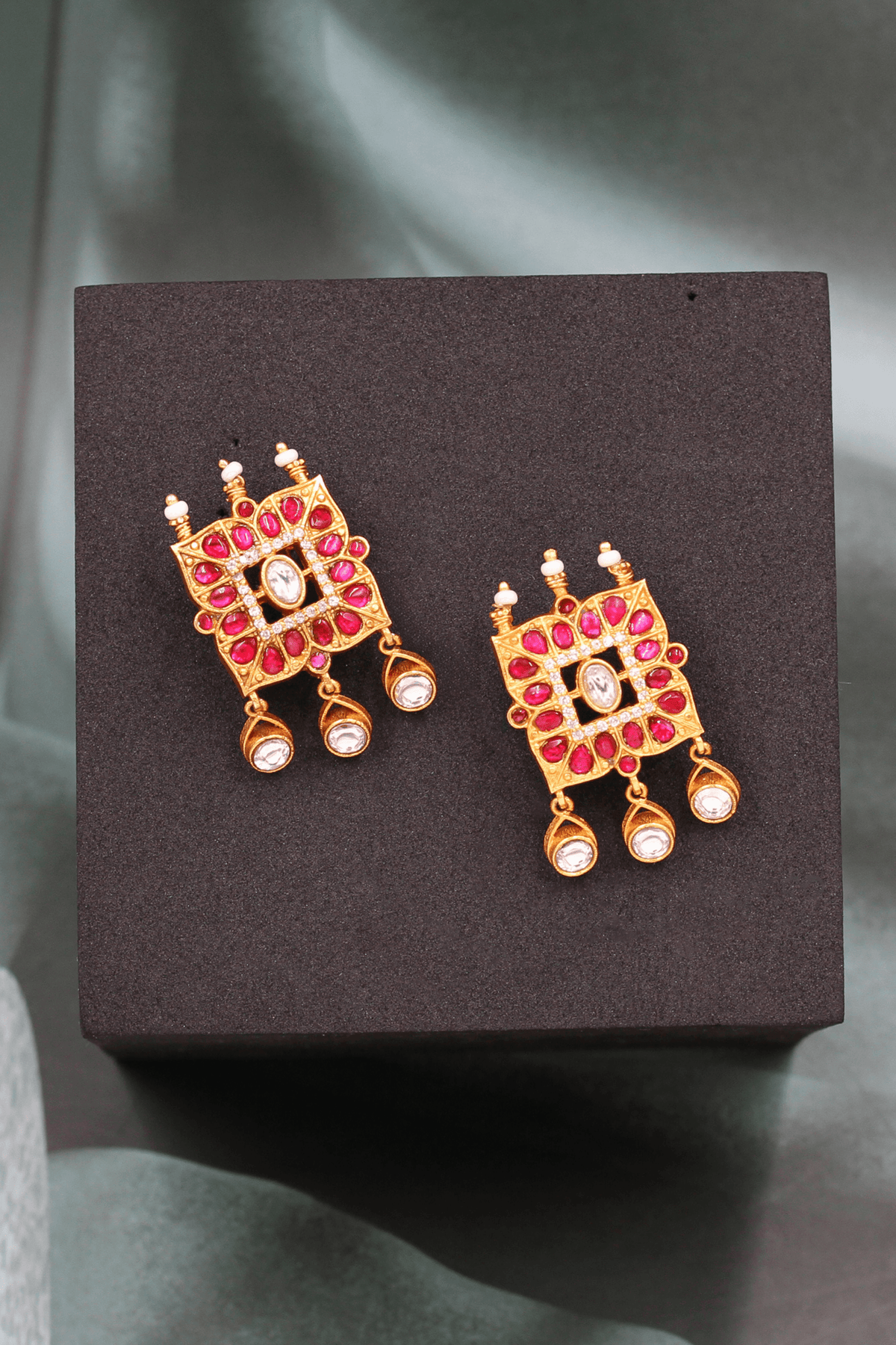 Heritage Glamour Kundan Earrings.