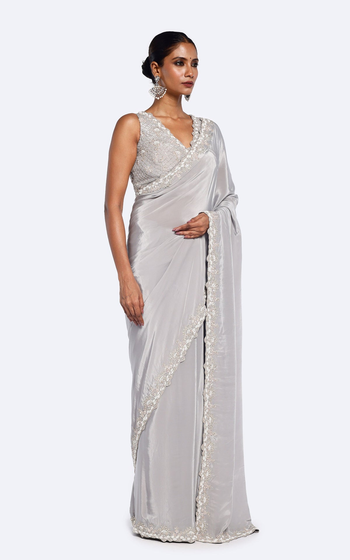 Bedecked Crepe Saree