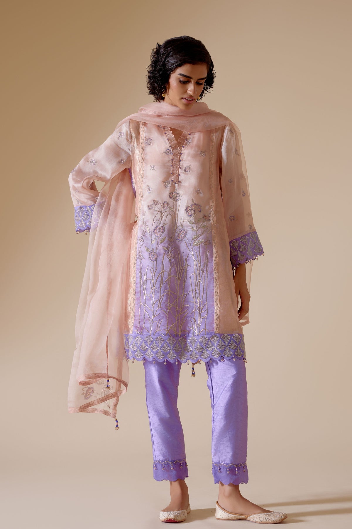 Farida Purple Kurta Set