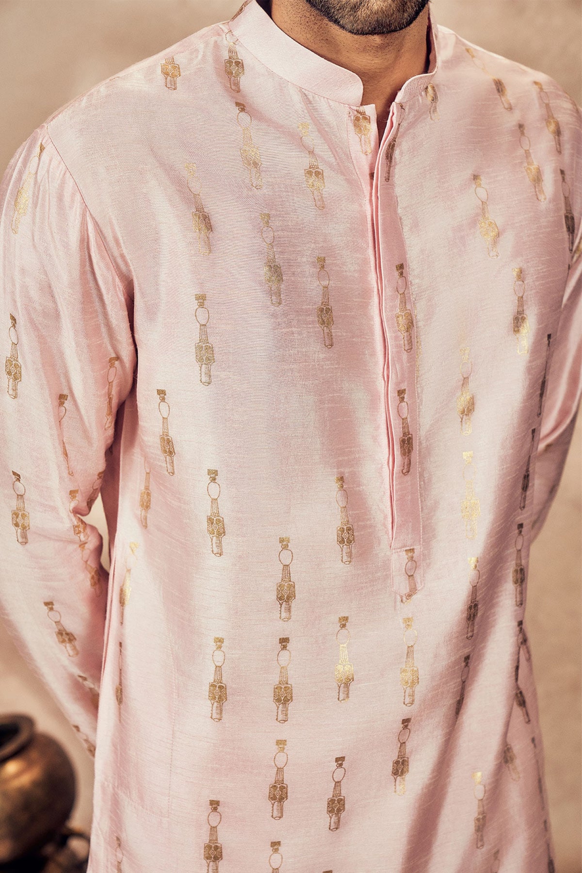 Pink Tribal Pillar Kurta Set