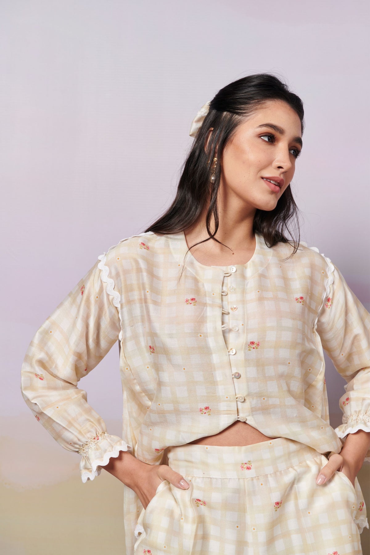 After Glow Rosette Shirt Top