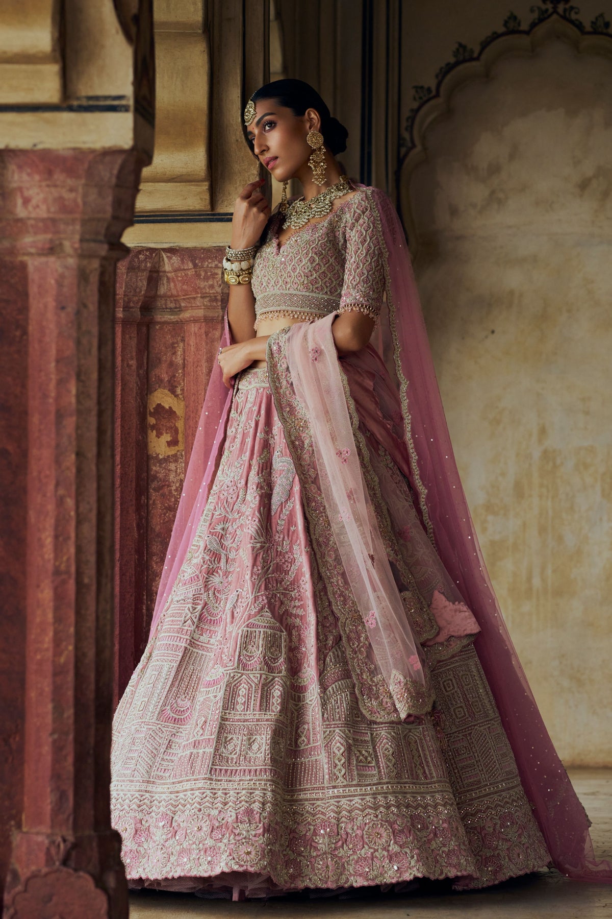 Bush Pink Lehenga Choli Set