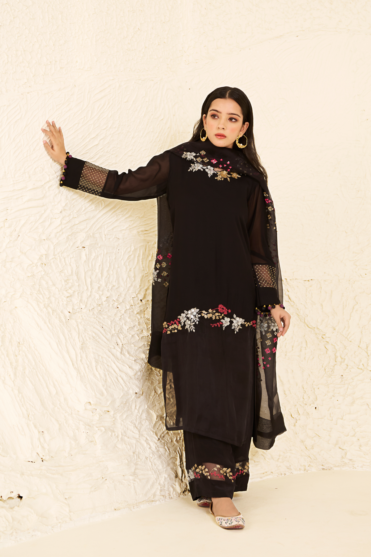 Black Georgette Kurta Set