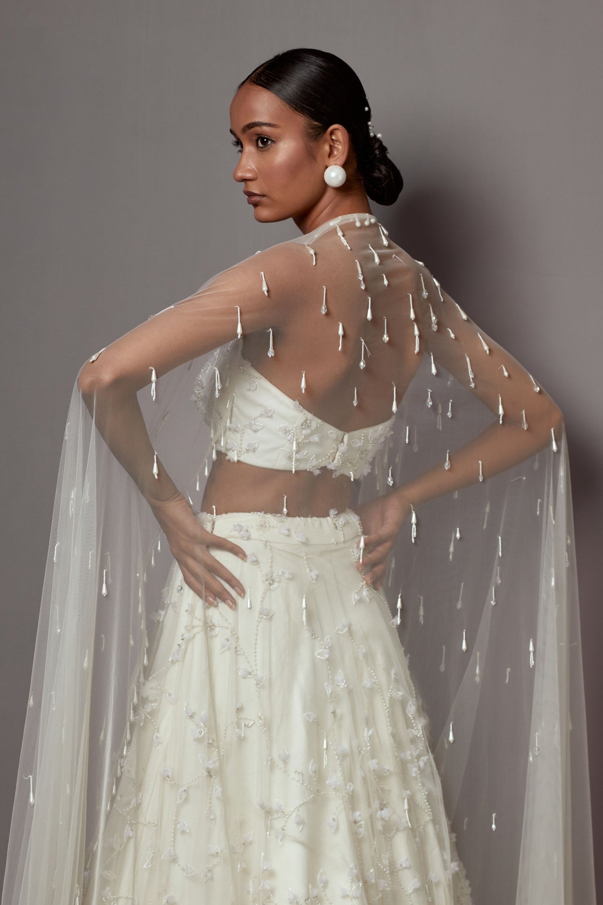 Ivory Bellflower Lehenga Set