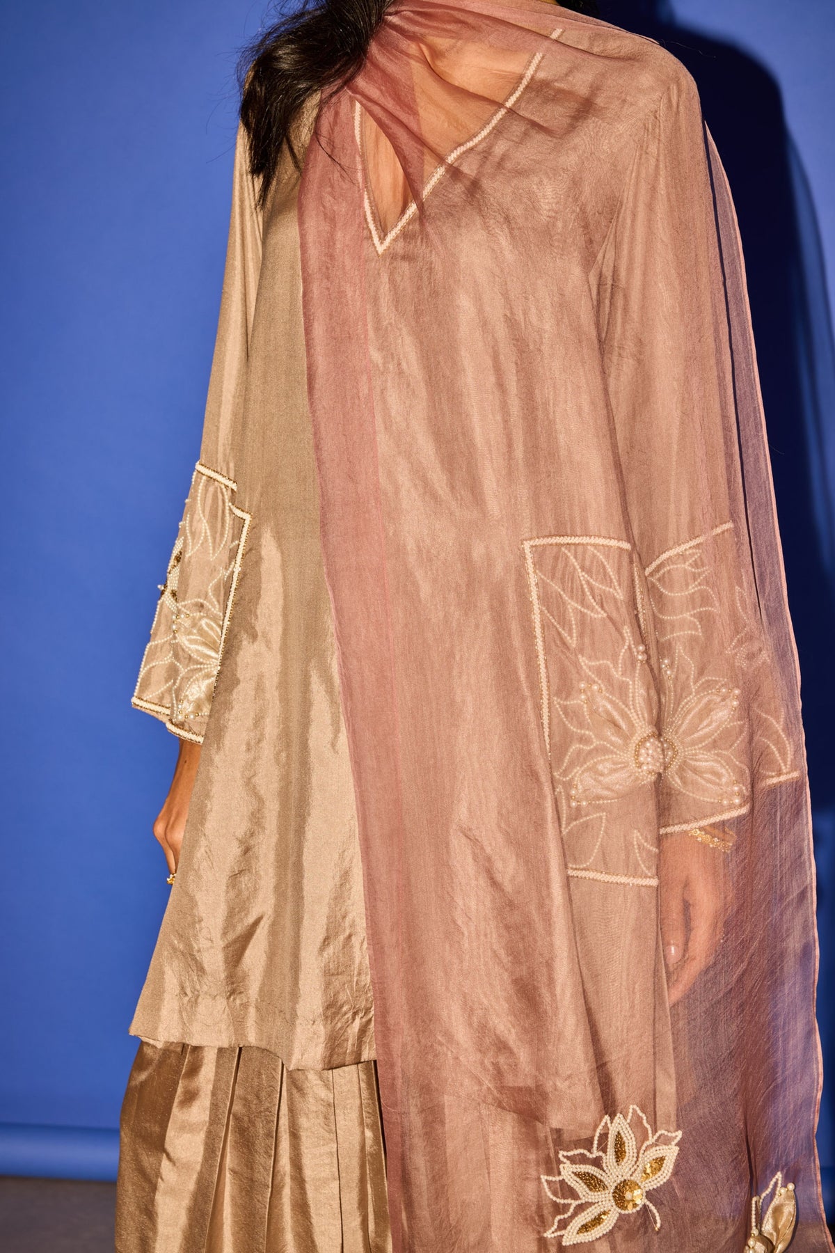 Brown A-line Kurta Set