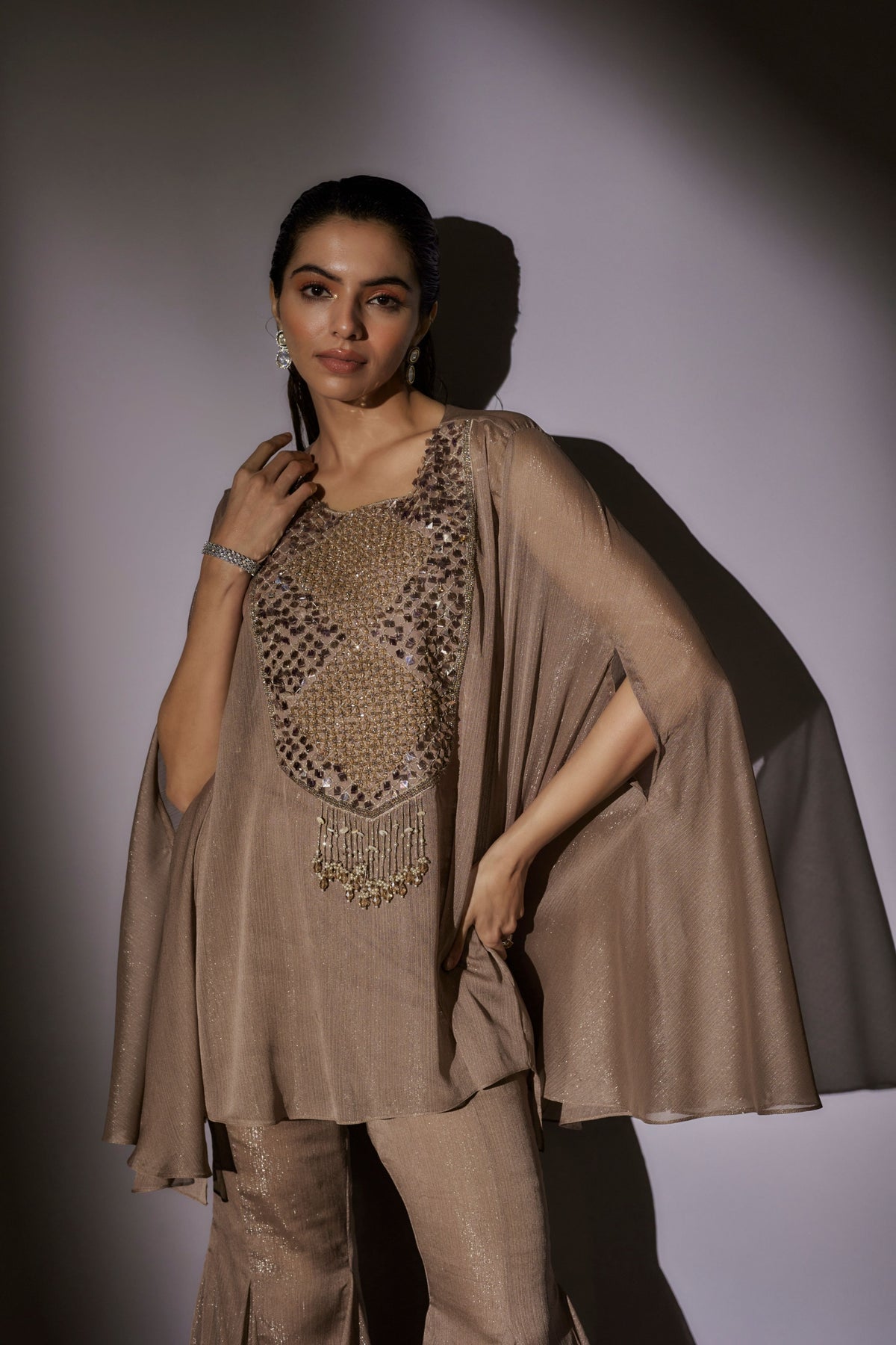 Skin Embroidery Cape Set