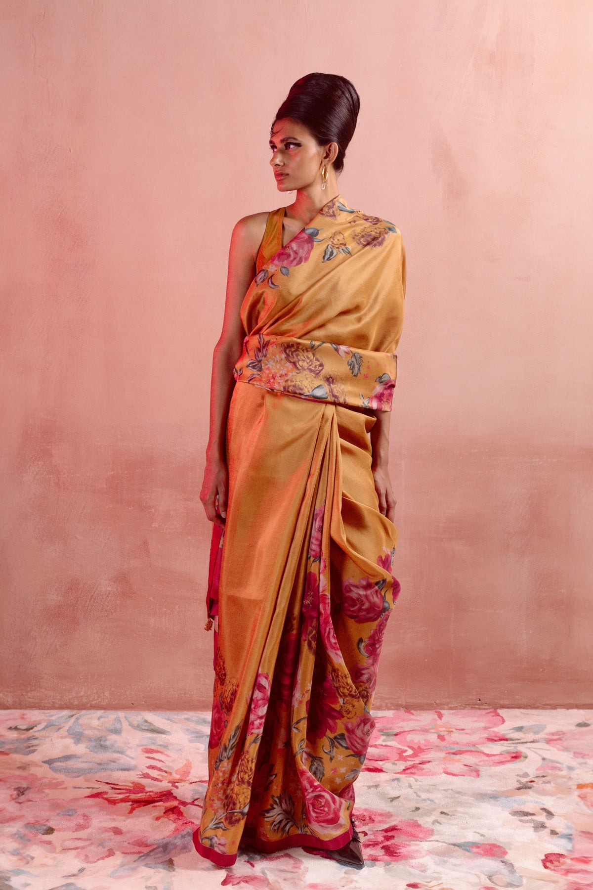 Mustard Printed Saree