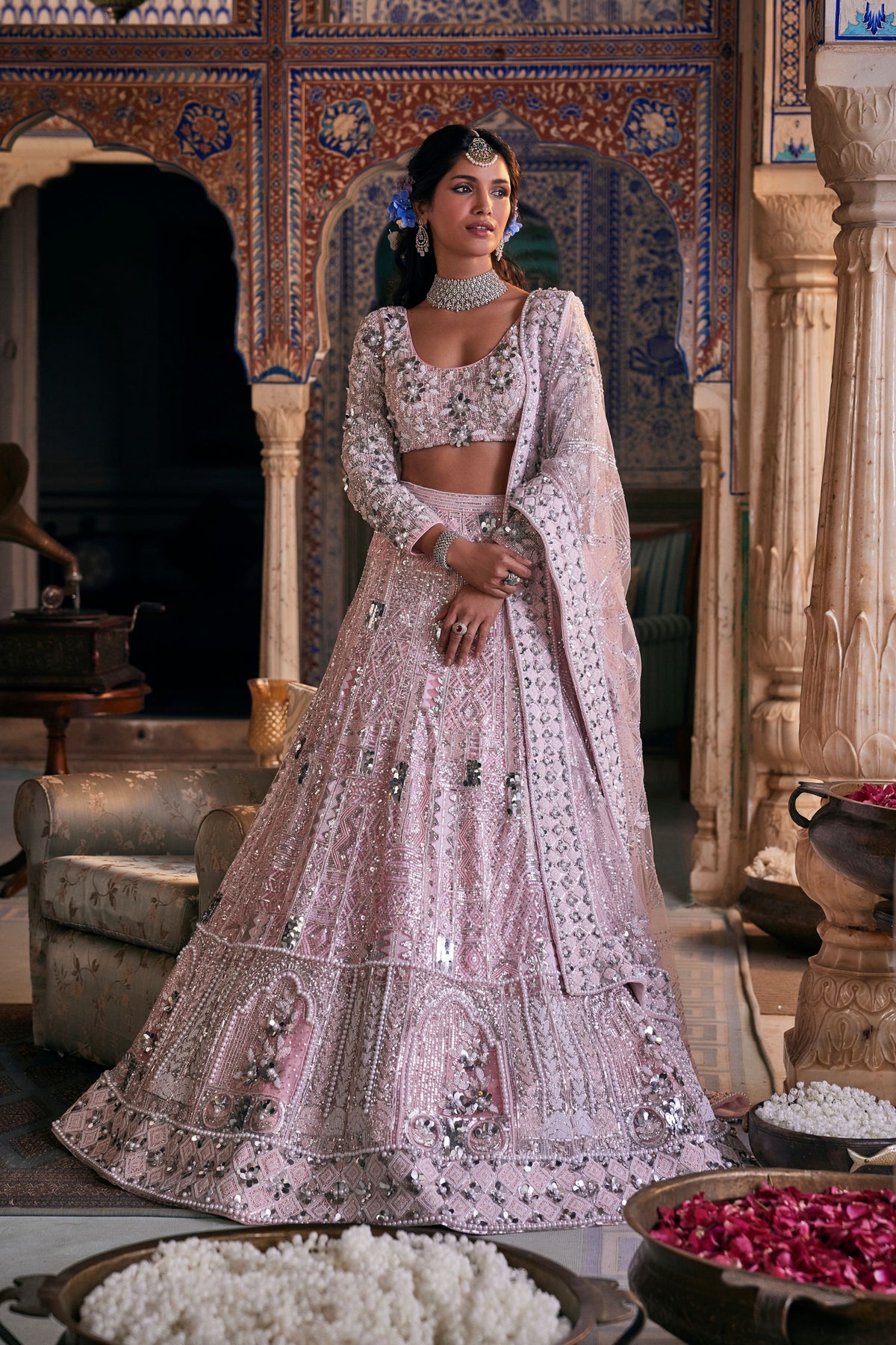 Pink Bahaar Gunj Lehenga Set