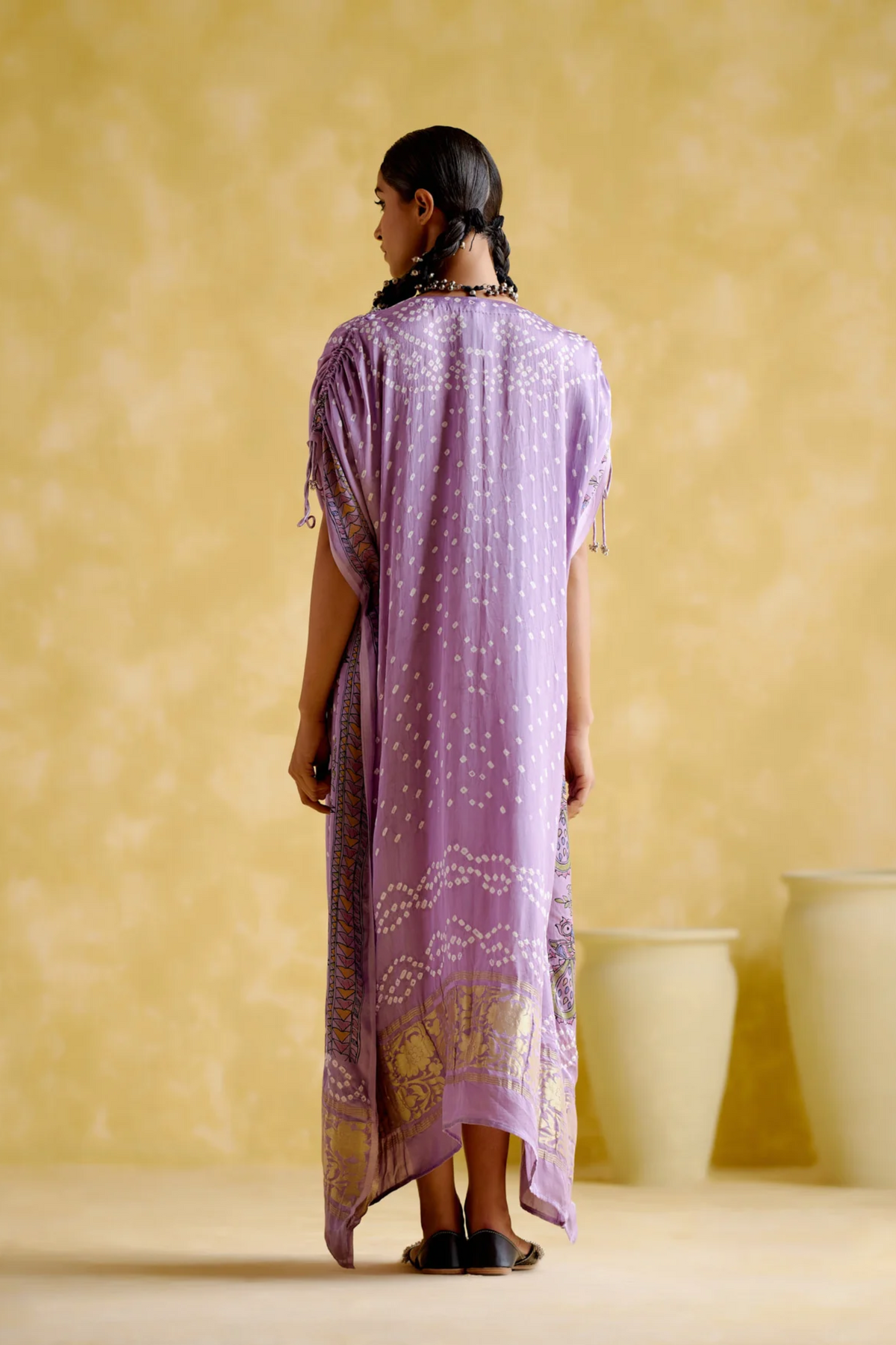 Anuradha Kalamkari Purple Kaftan