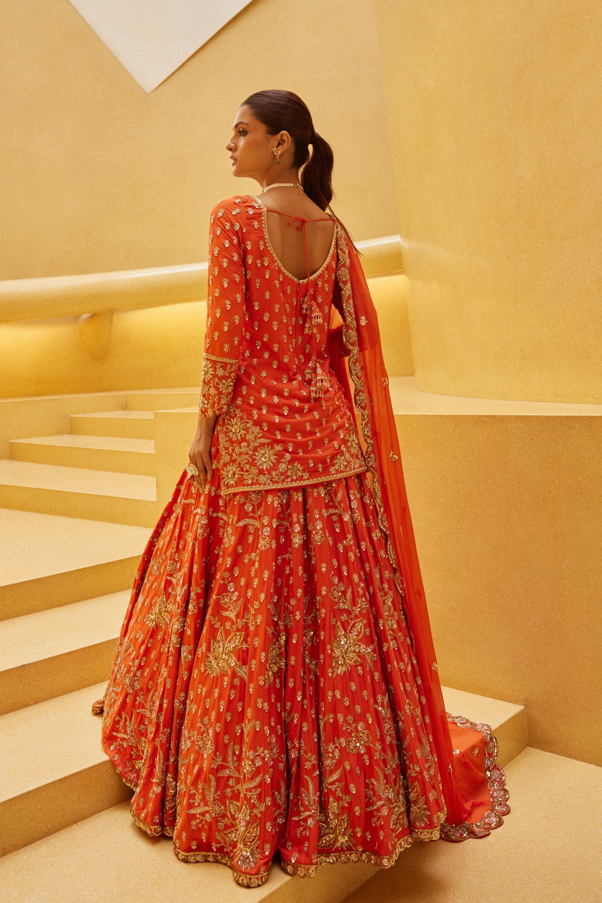 Orange Sharara Set