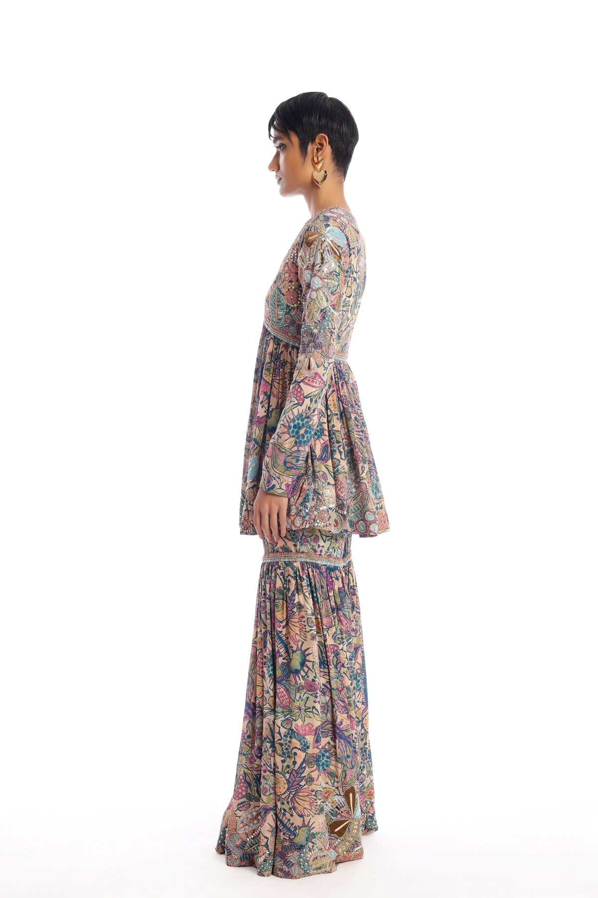 Multi-colour Yin Yang Gharara Set