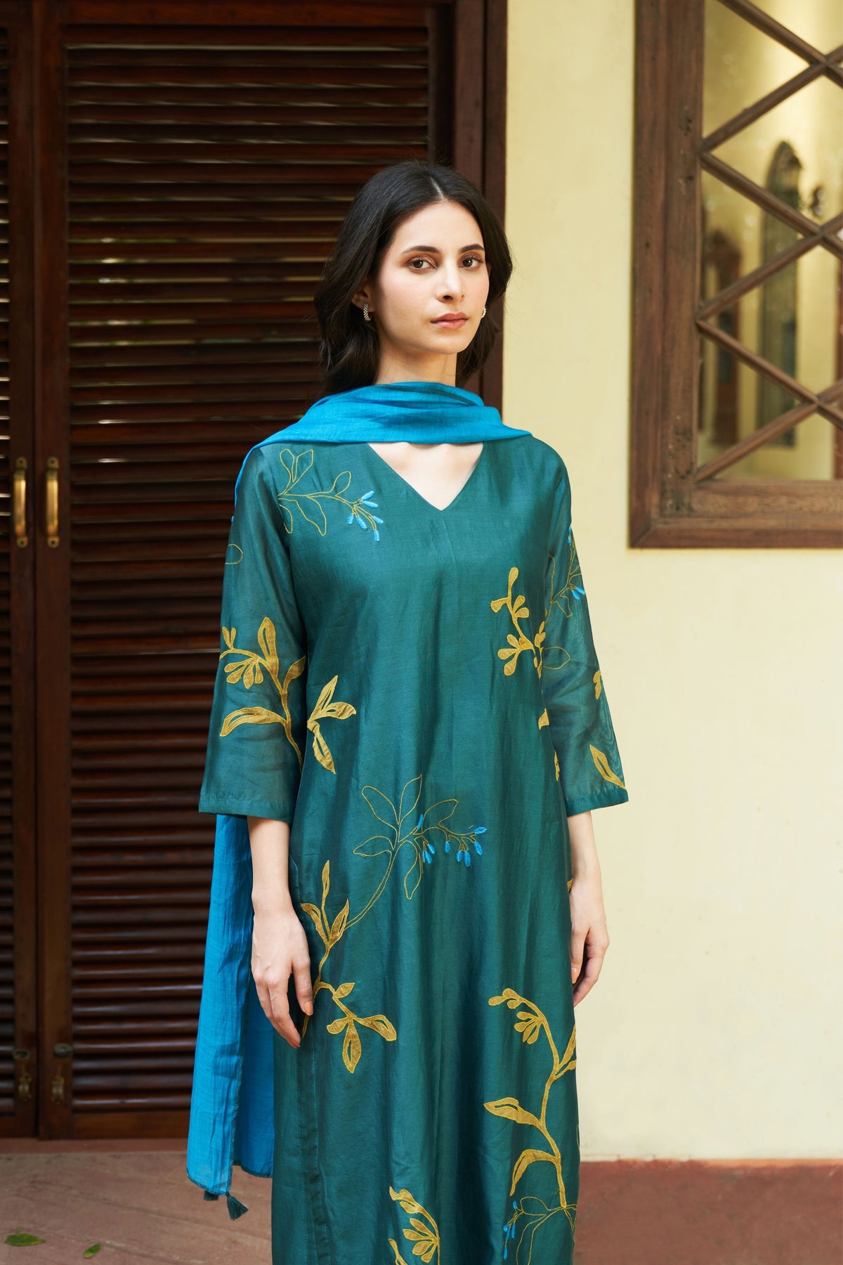 Emerald Applique Kurta Set