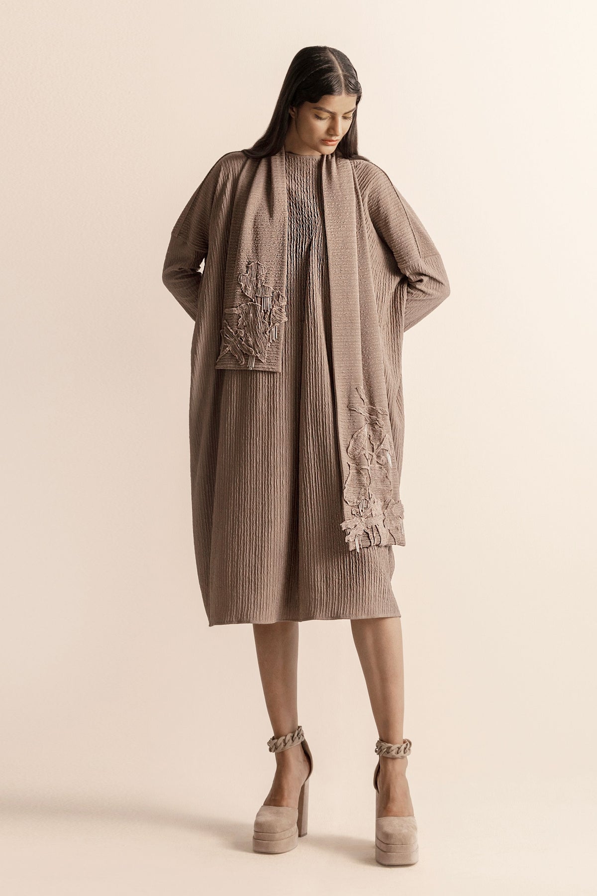 Nadru Draped Tunic With Stole