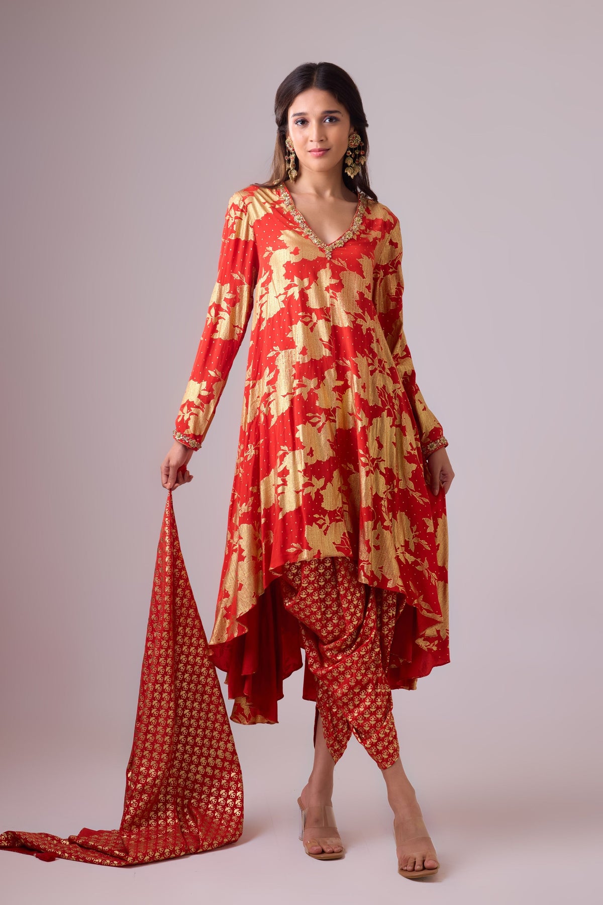 Sindori Red  Kurta Set