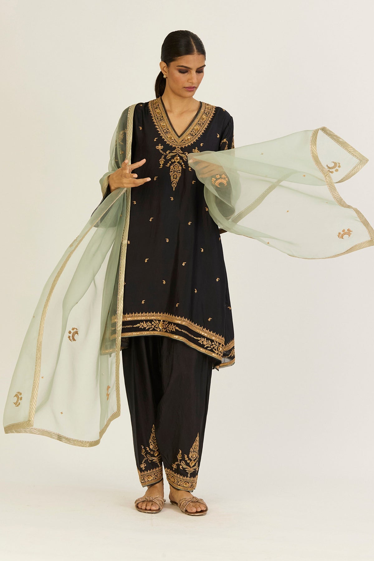 Sehmat Black Kurta &amp; Pants