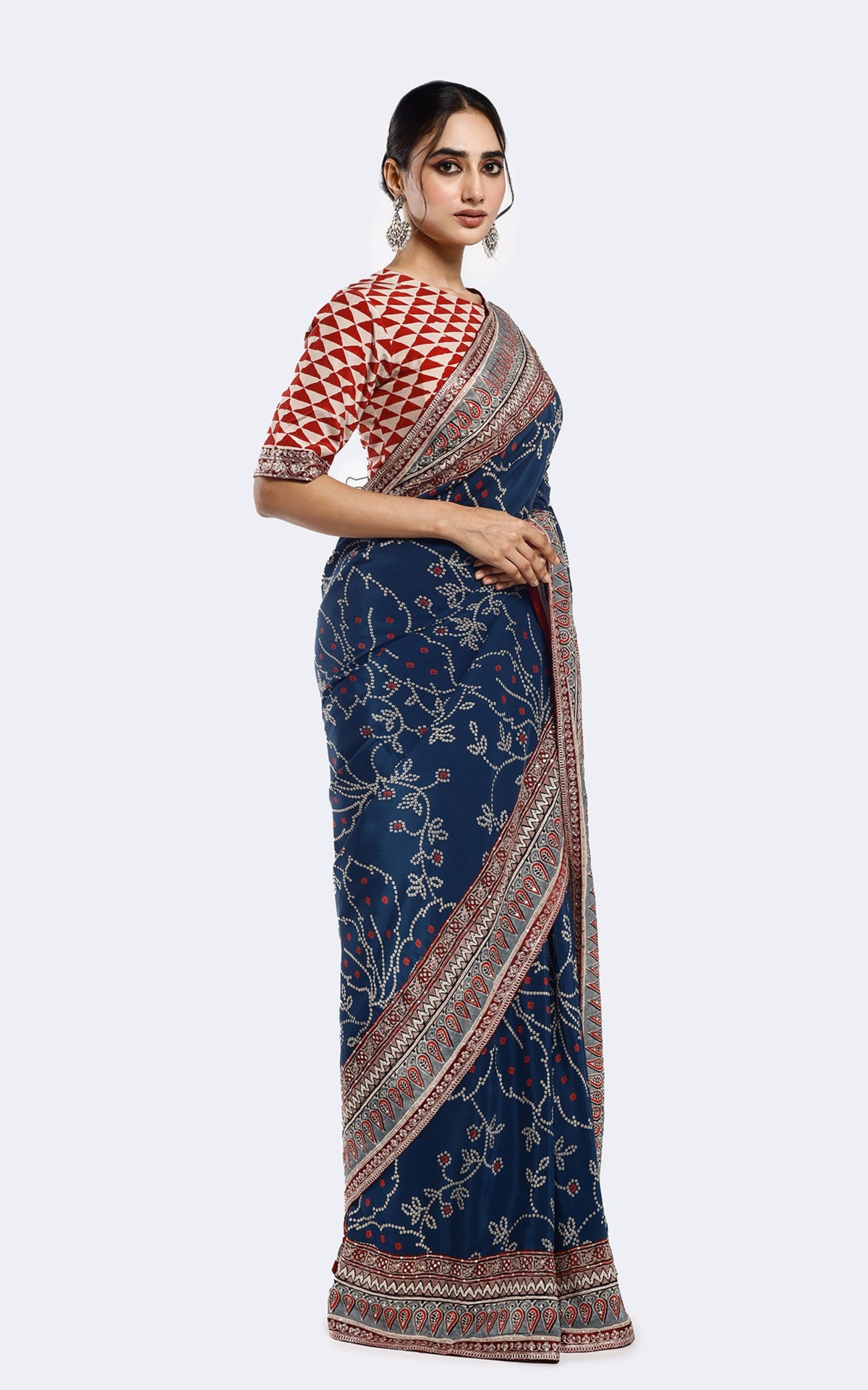 Abtract printed saree