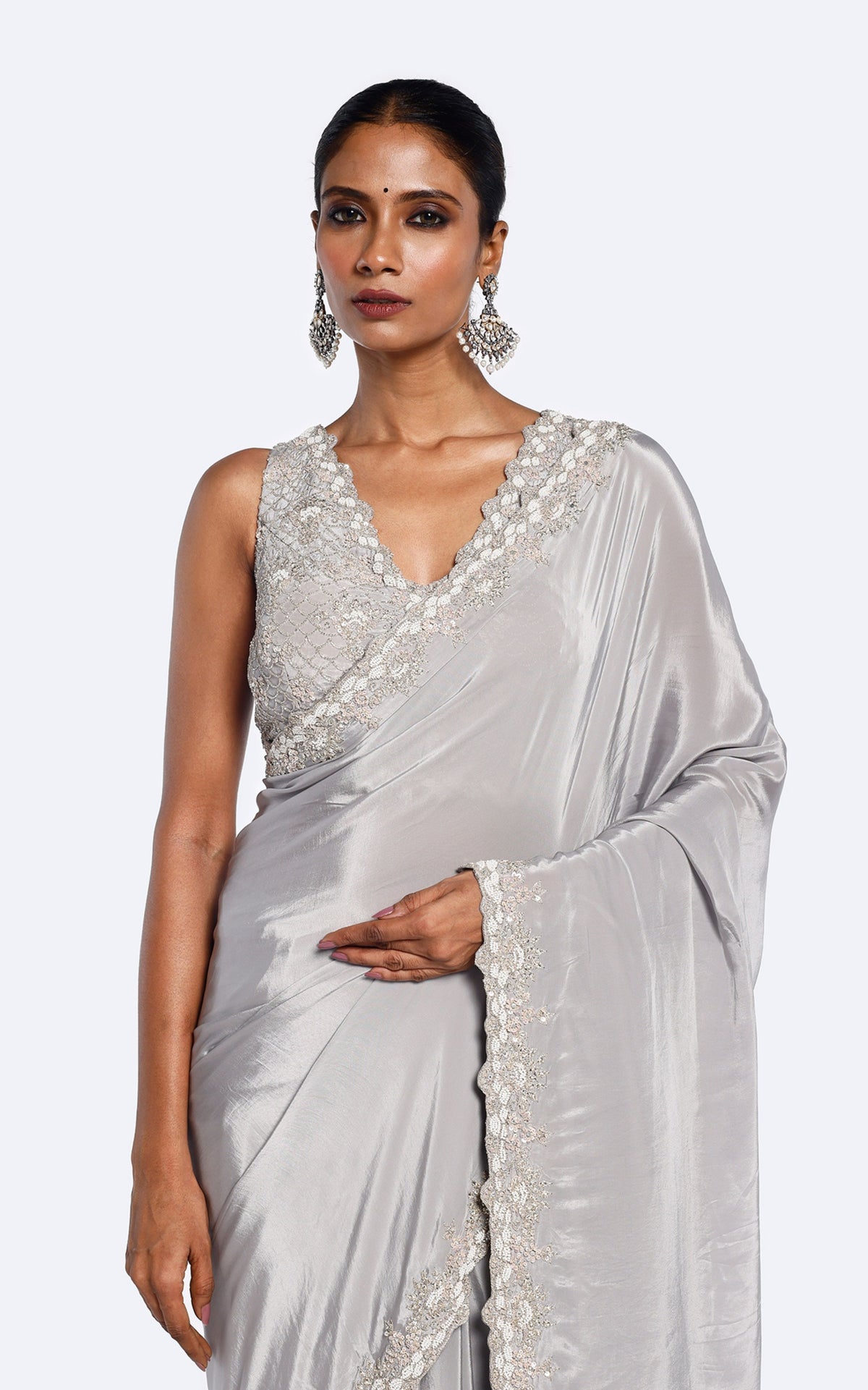 Bedecked Crepe Saree