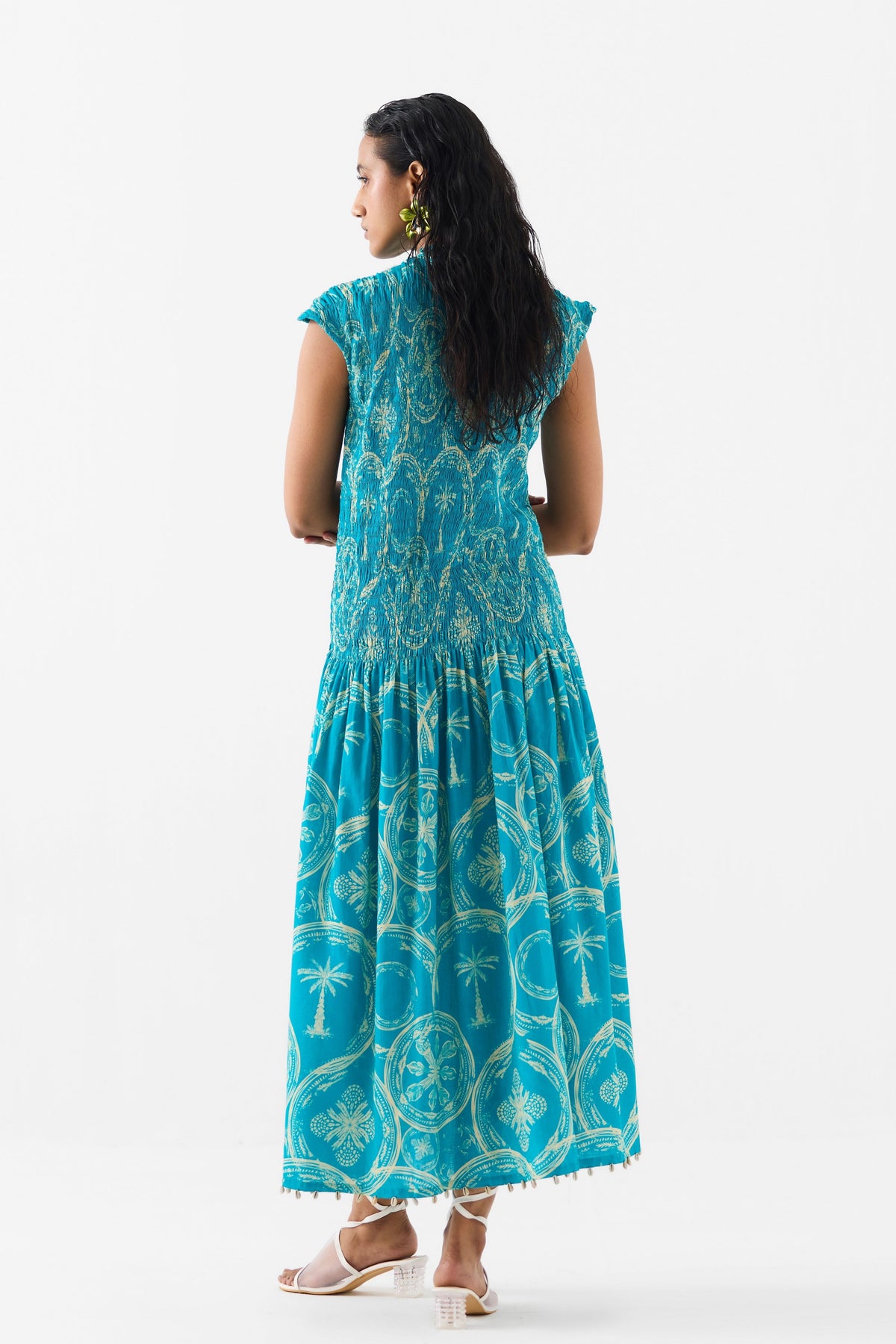 Coconut Palm Ruching Dress