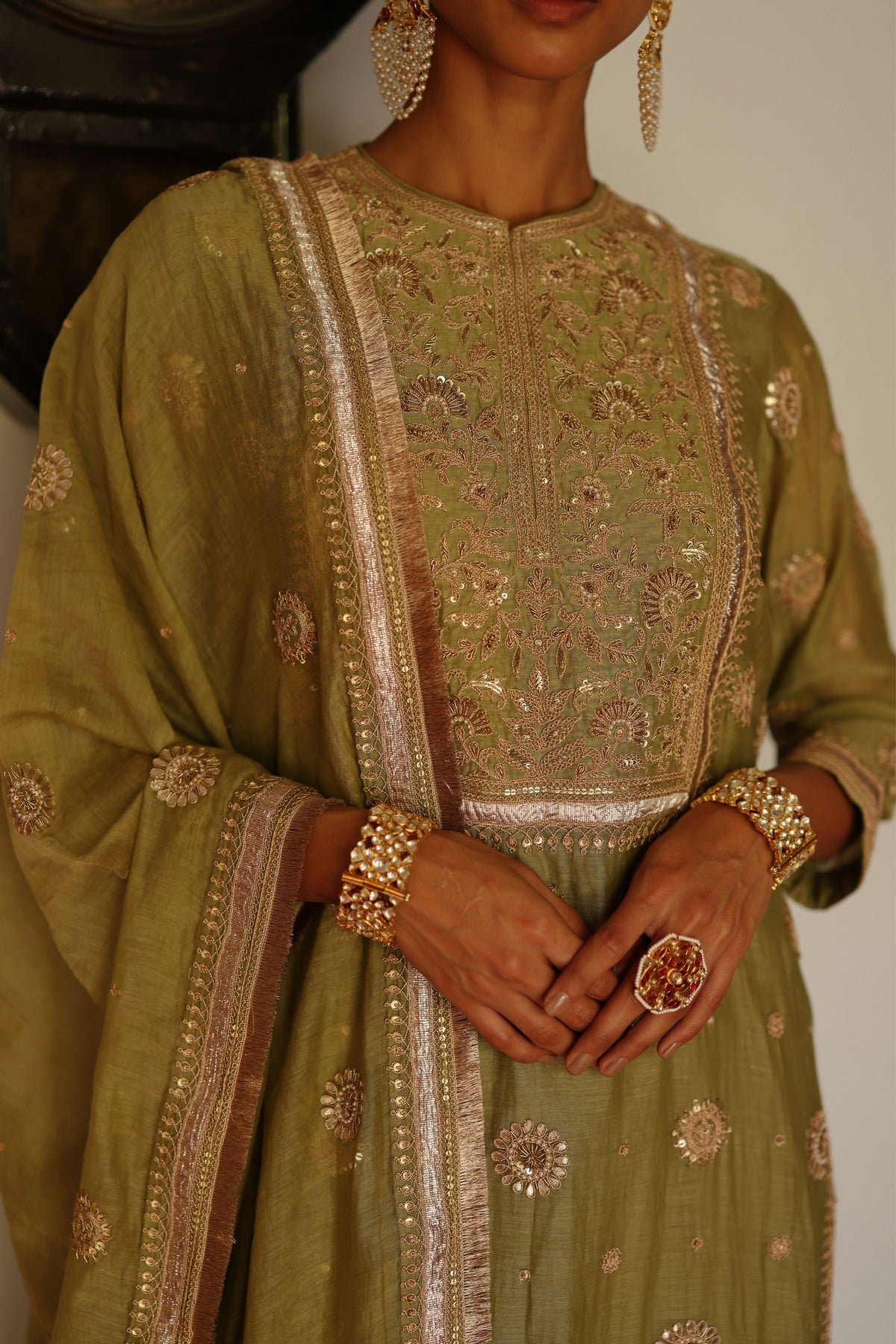 Halfmoon Green Kurta Set