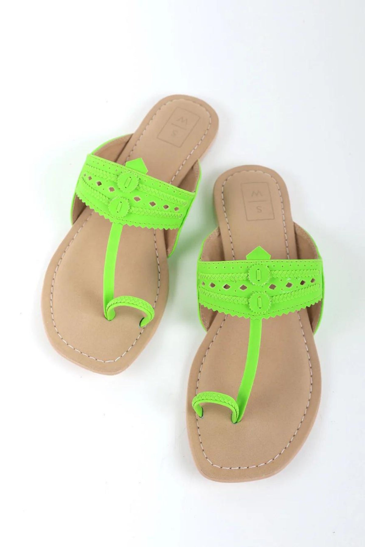 Peggy Fluoro Kolhapuri Sandals