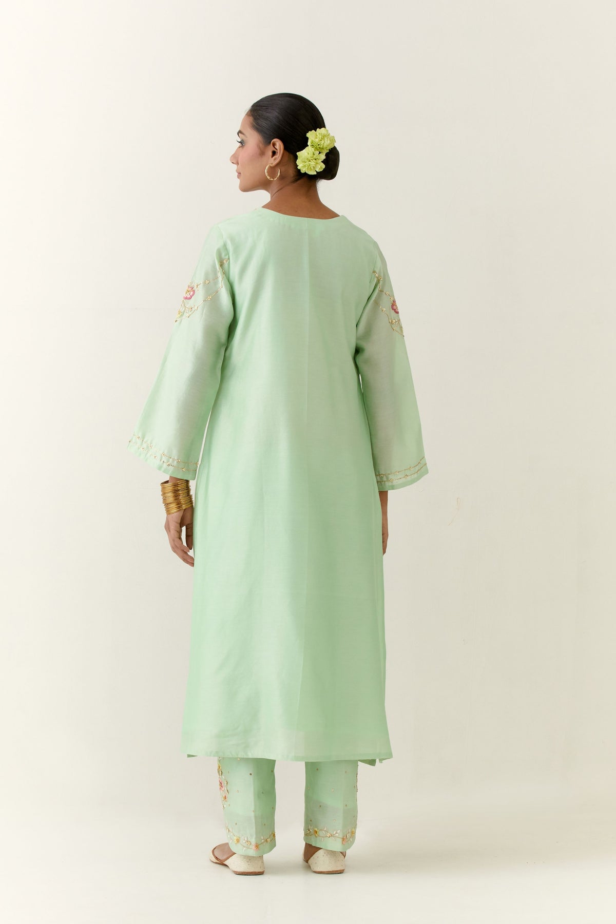 Green Placket Kurta