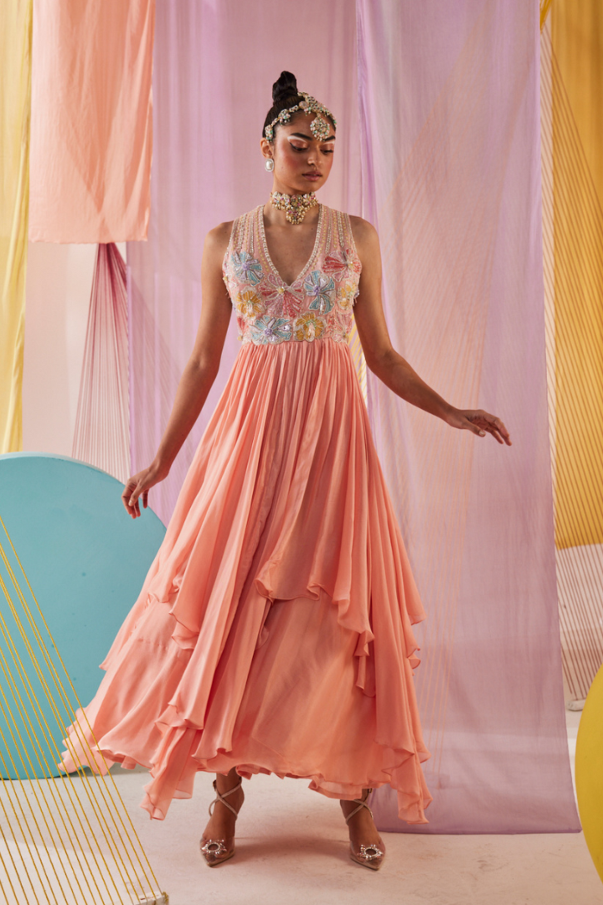 Peach Anaisa Gown