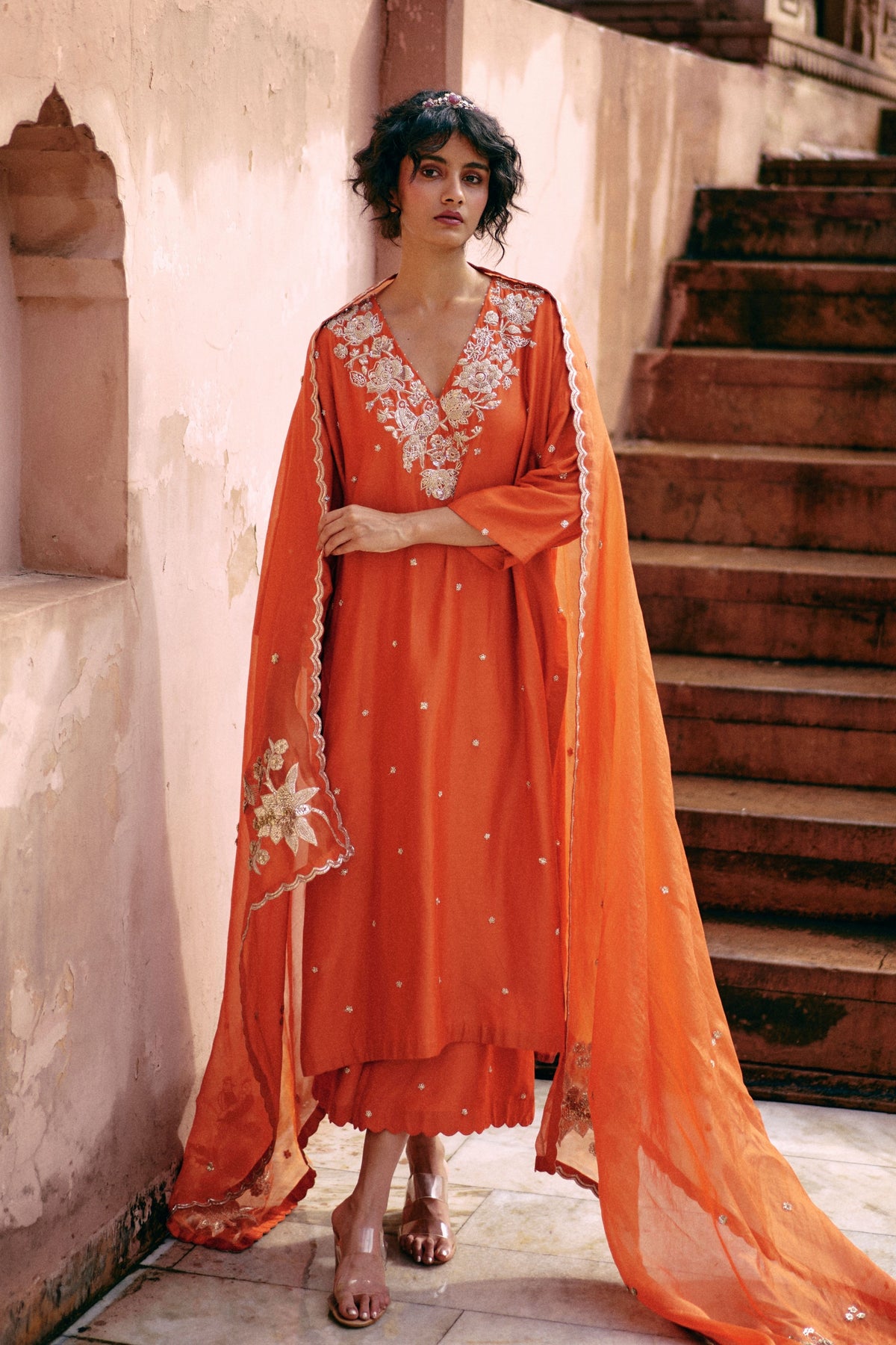 A Burnt Orange Kurta Set