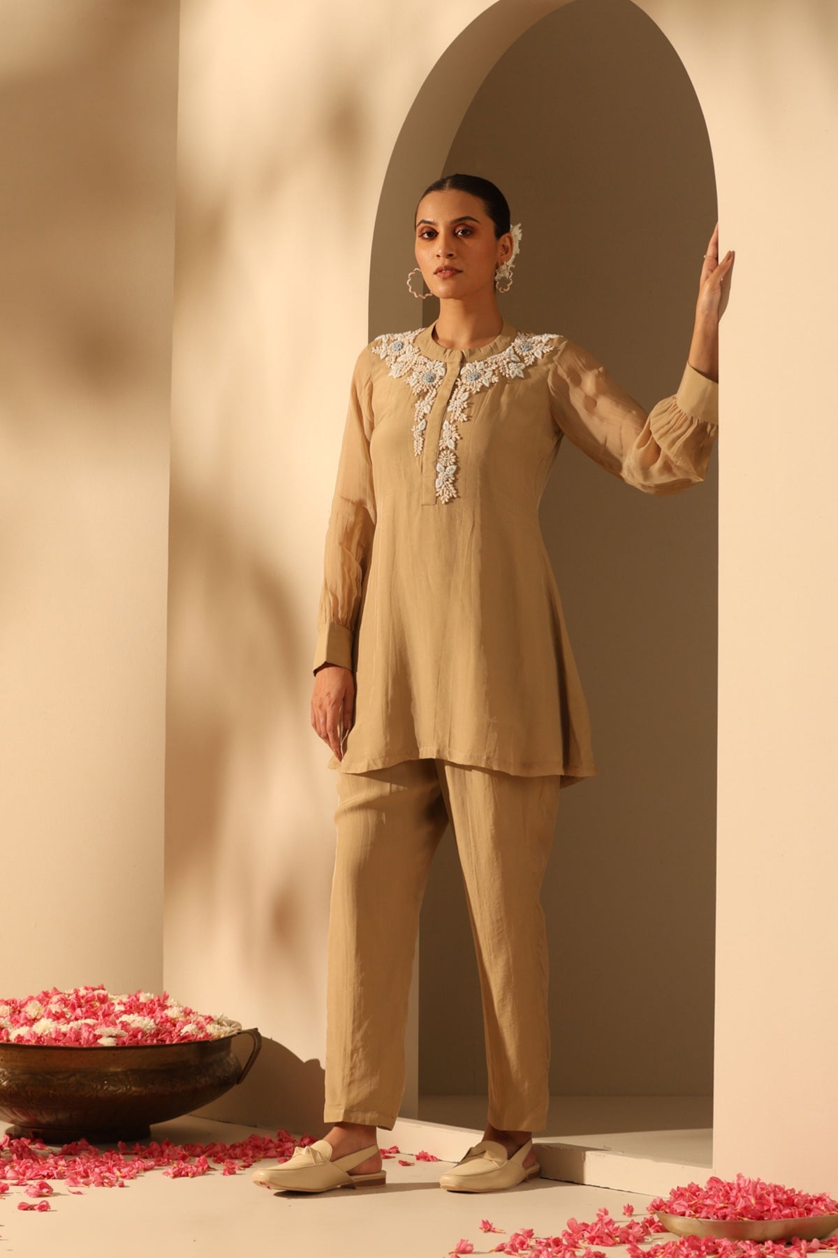 Mahvi Beige Kurta Set