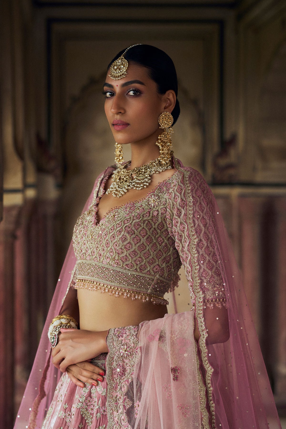 Bush Pink Lehenga Choli Set