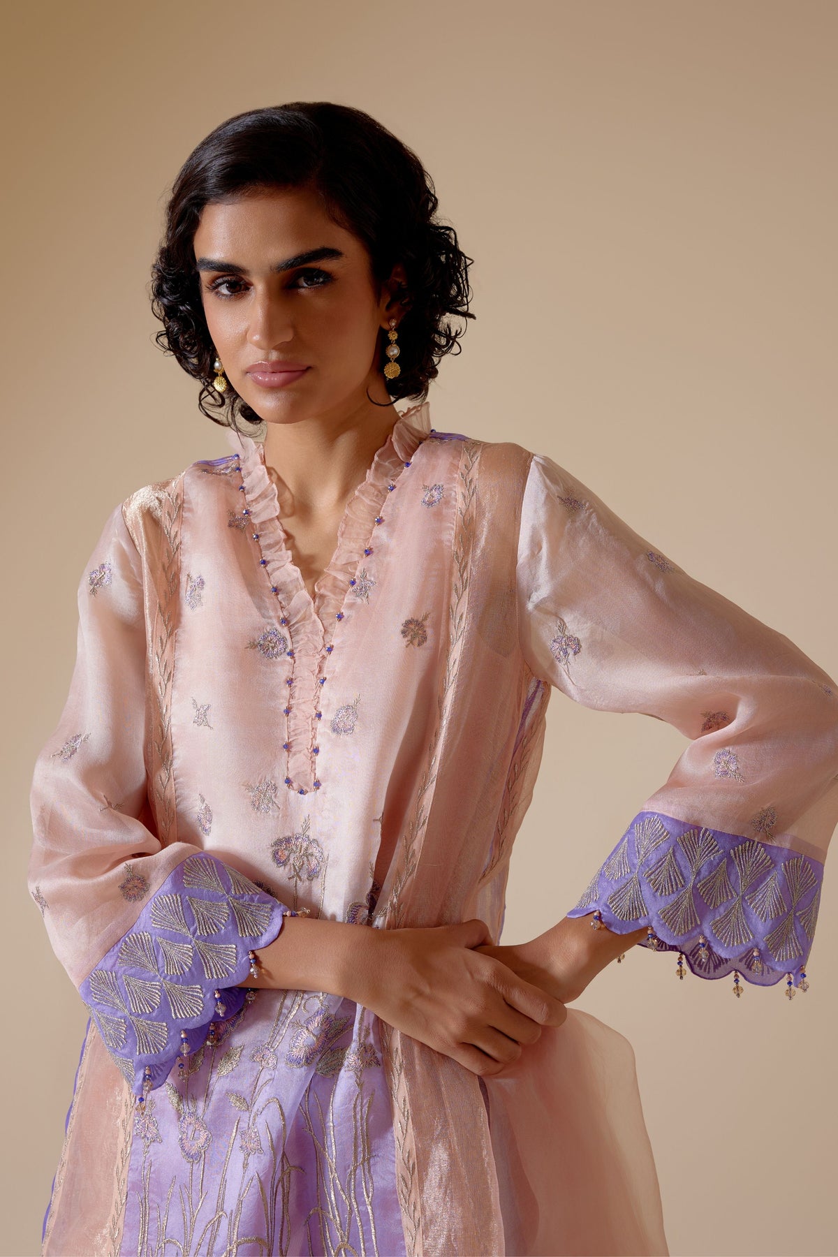 Farida Purple Kurta Set