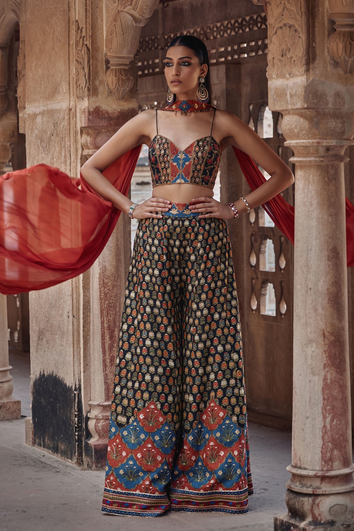 Multicolor Saima Sharara Set