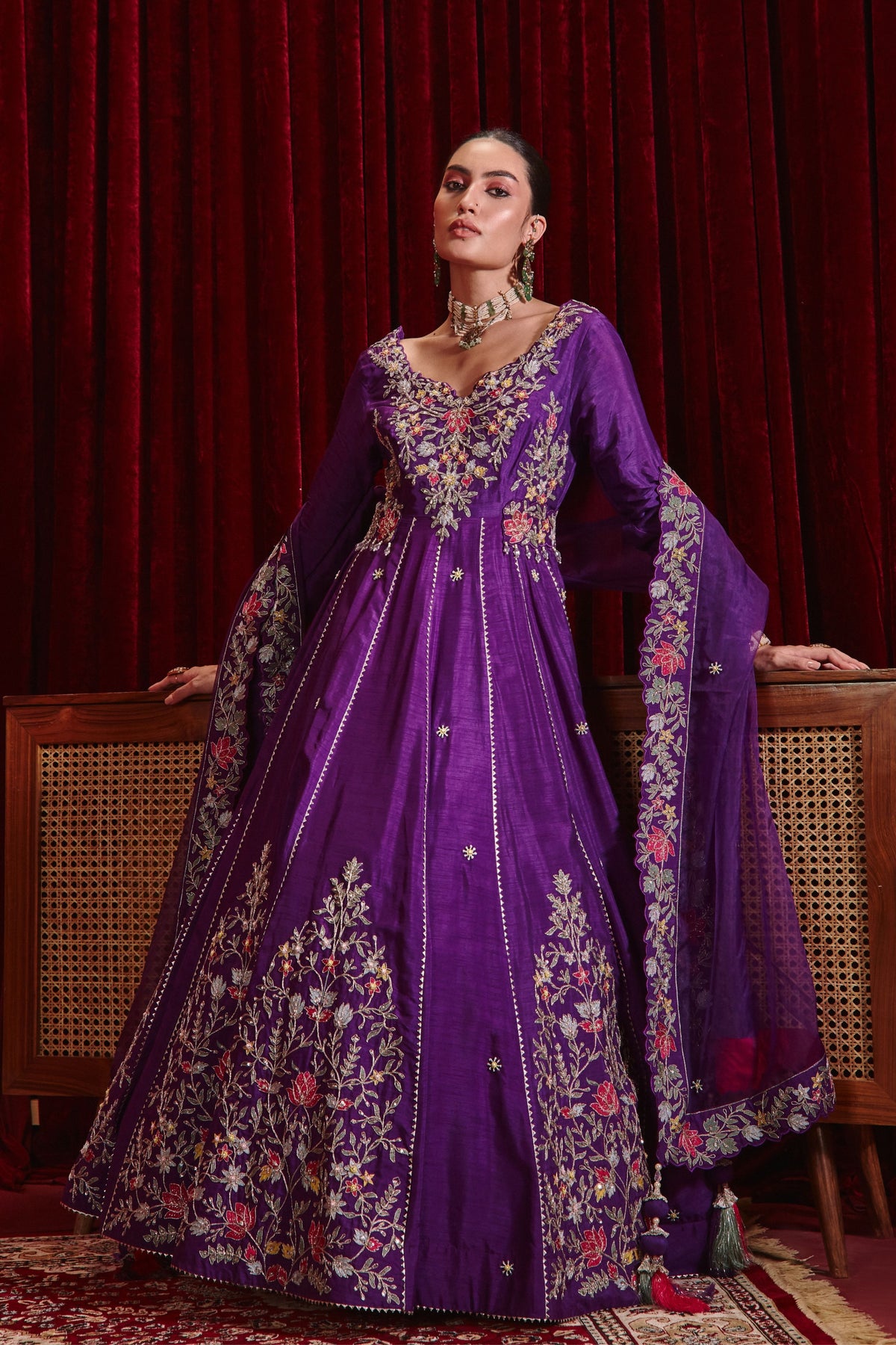 Purple Naira Anarkali Set