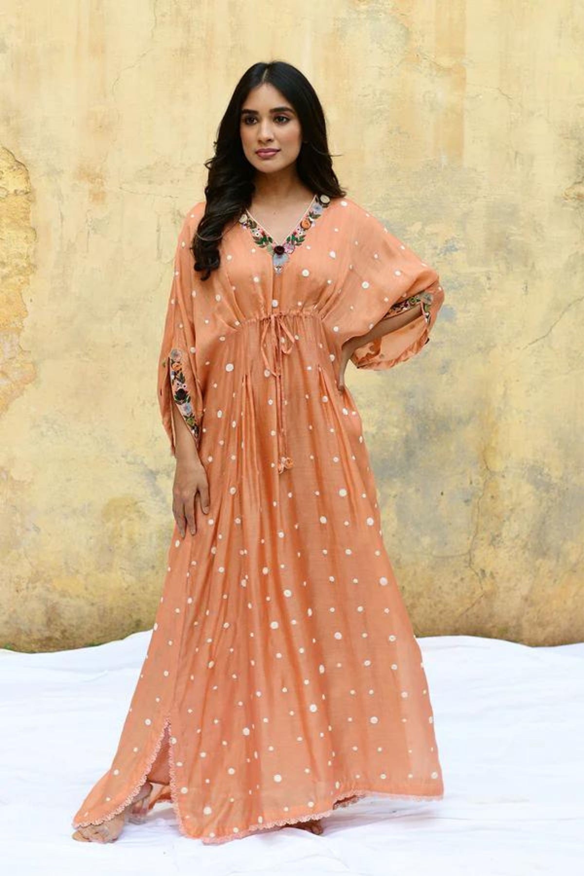 Peach Orchid Long Kaftan