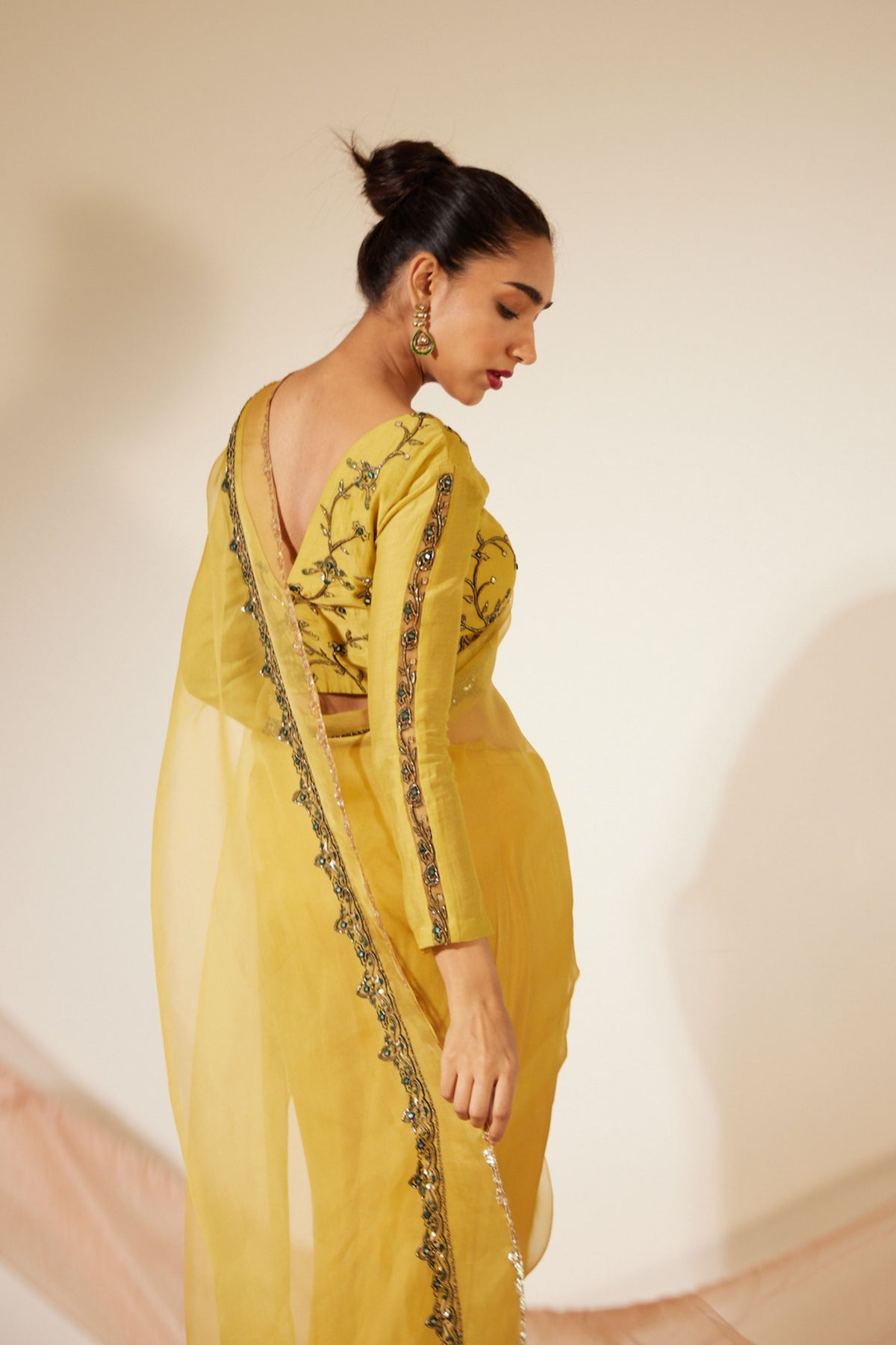 Yellow Abir Saree