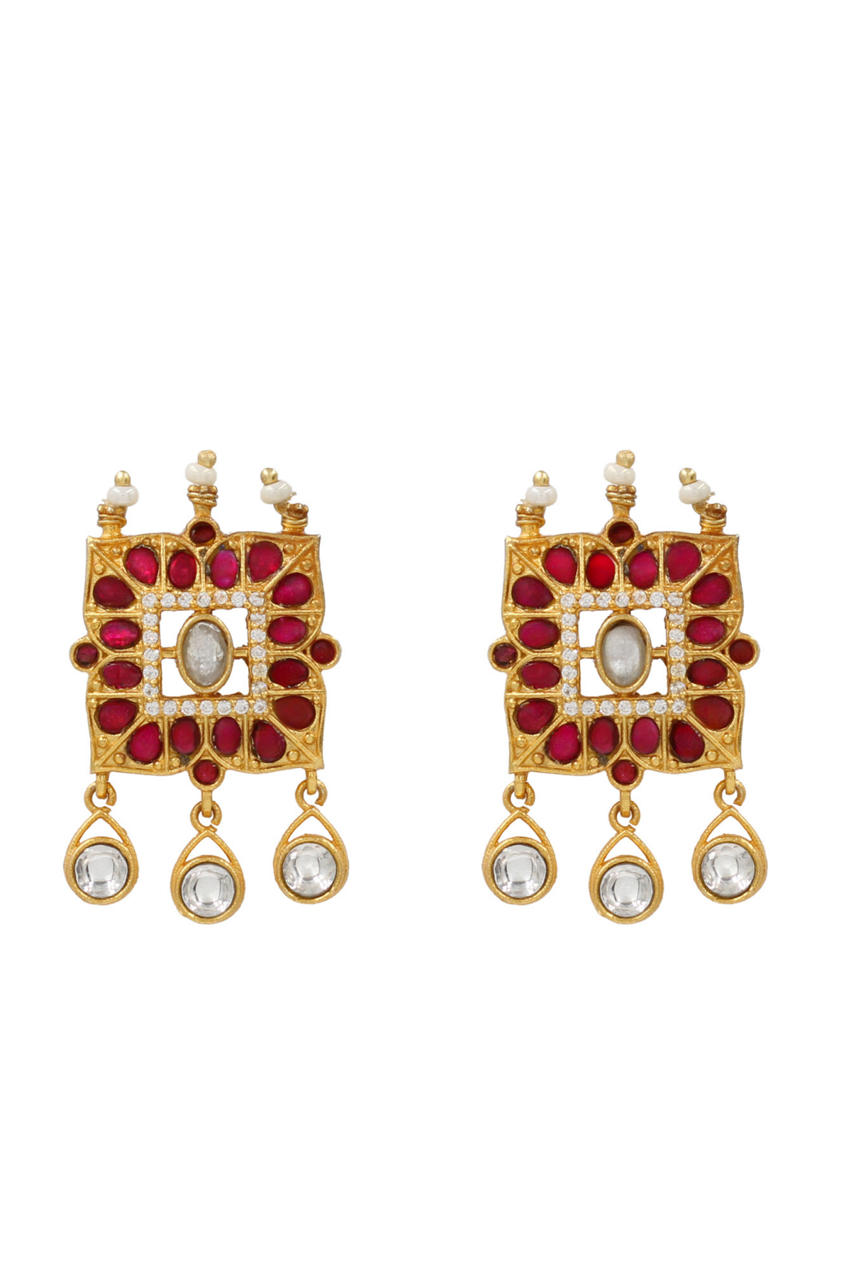 Heritage Glamour Kundan Earrings.