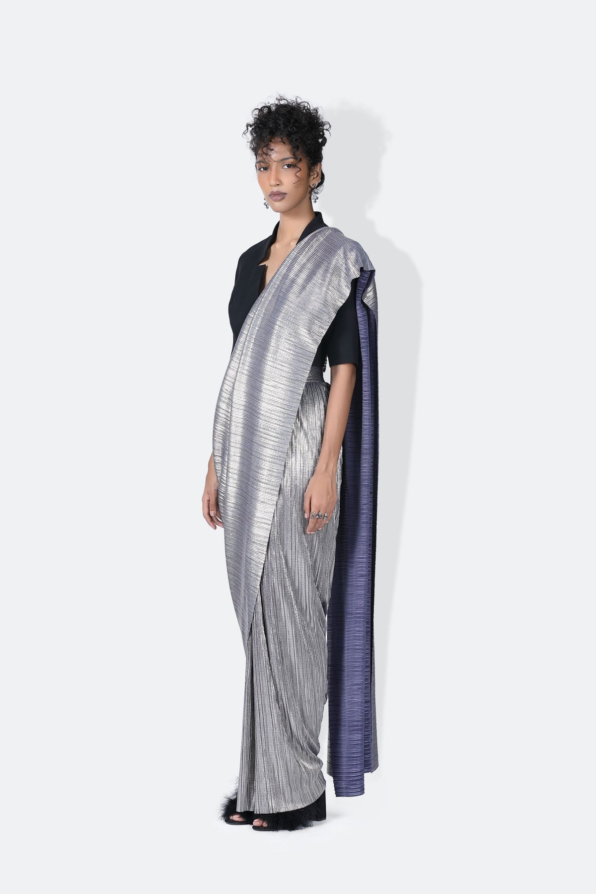 Metallic 2.0 Berry Blue Sari