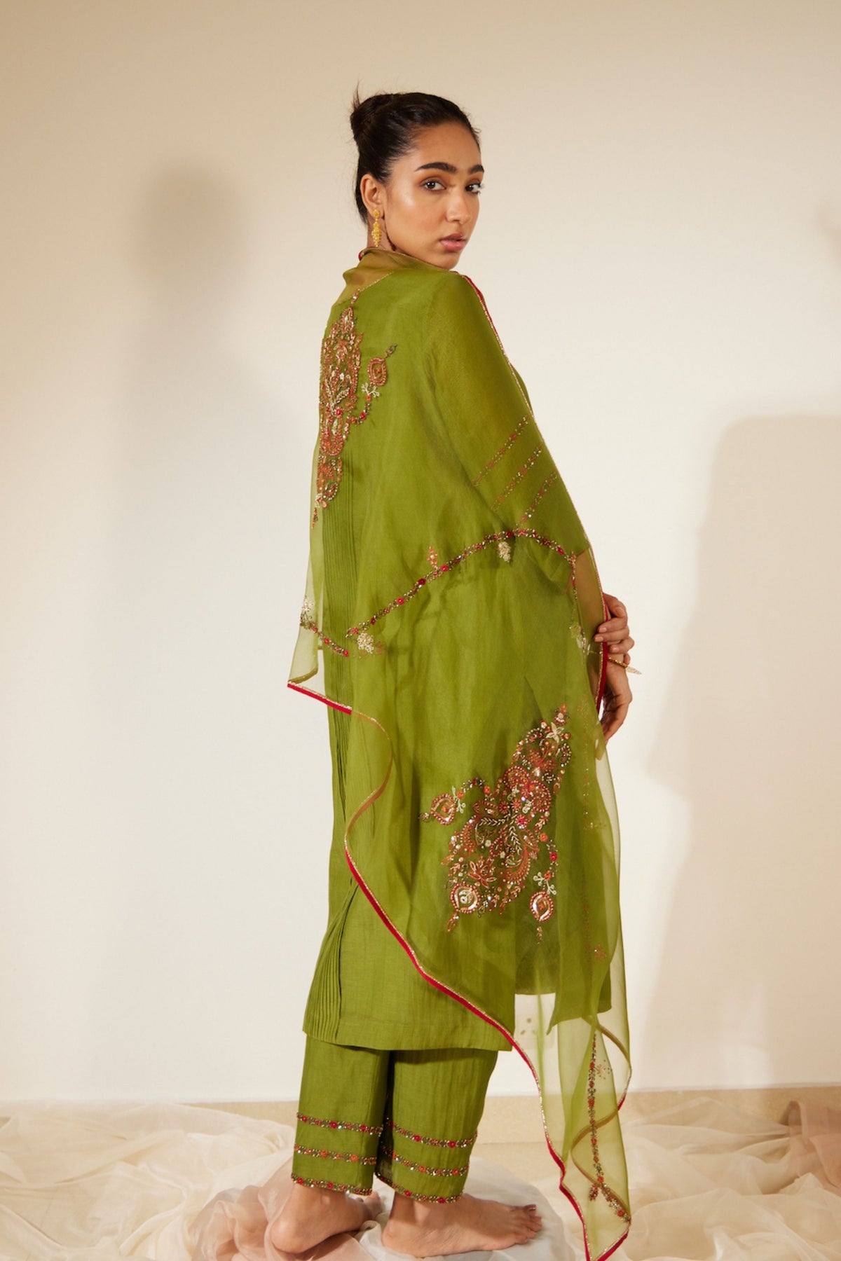 Green Dhuleti Kurta