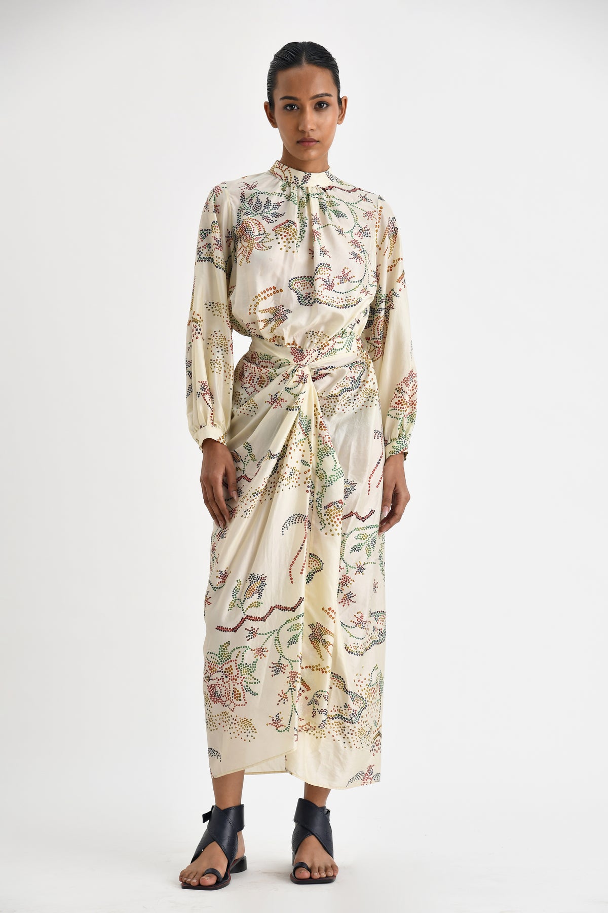 Ecru Chionato Printed Dress